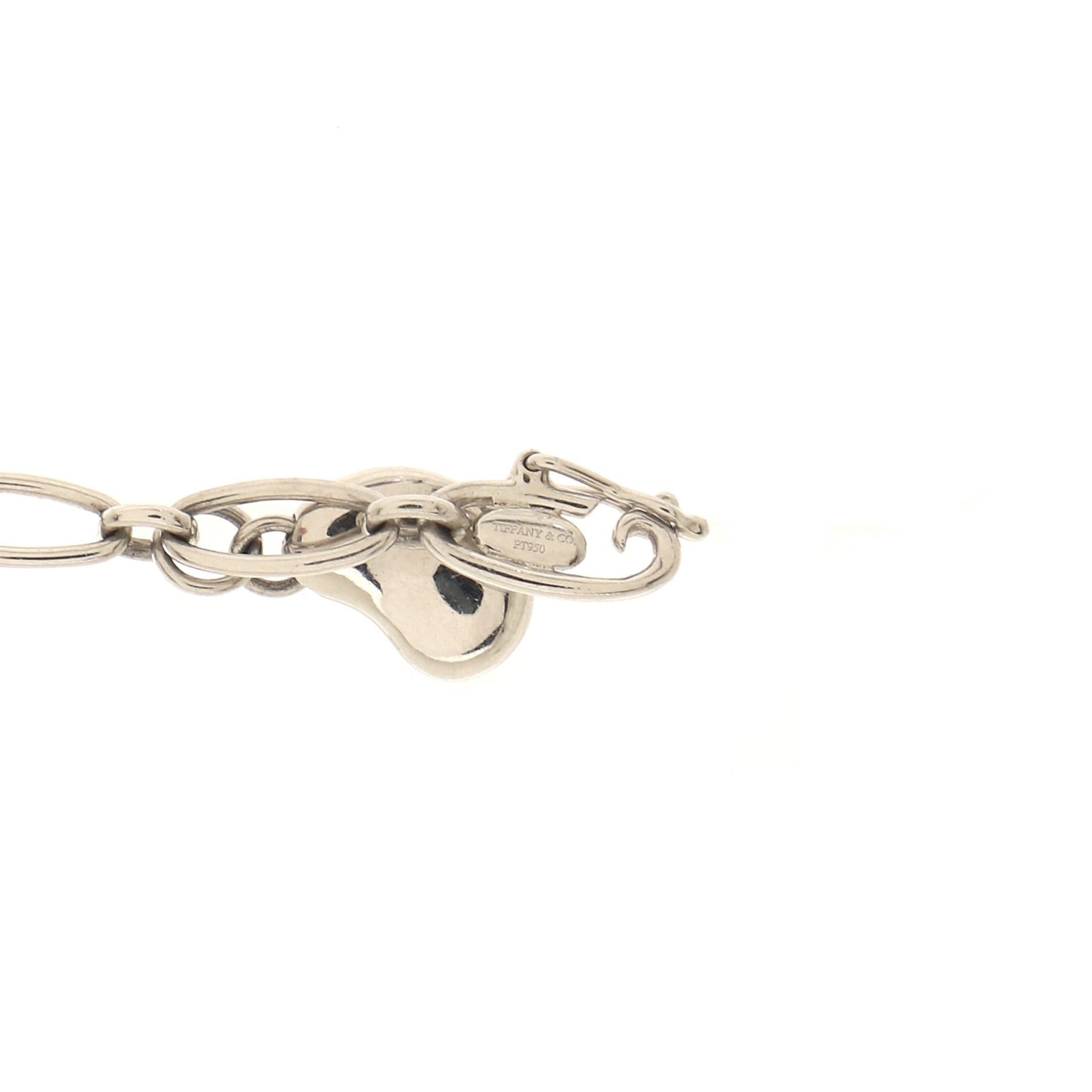 Tiffany & Co. Elsa Peretti Five Charm Bracelet Platinum with Diamonds In Good Condition In New York, NY