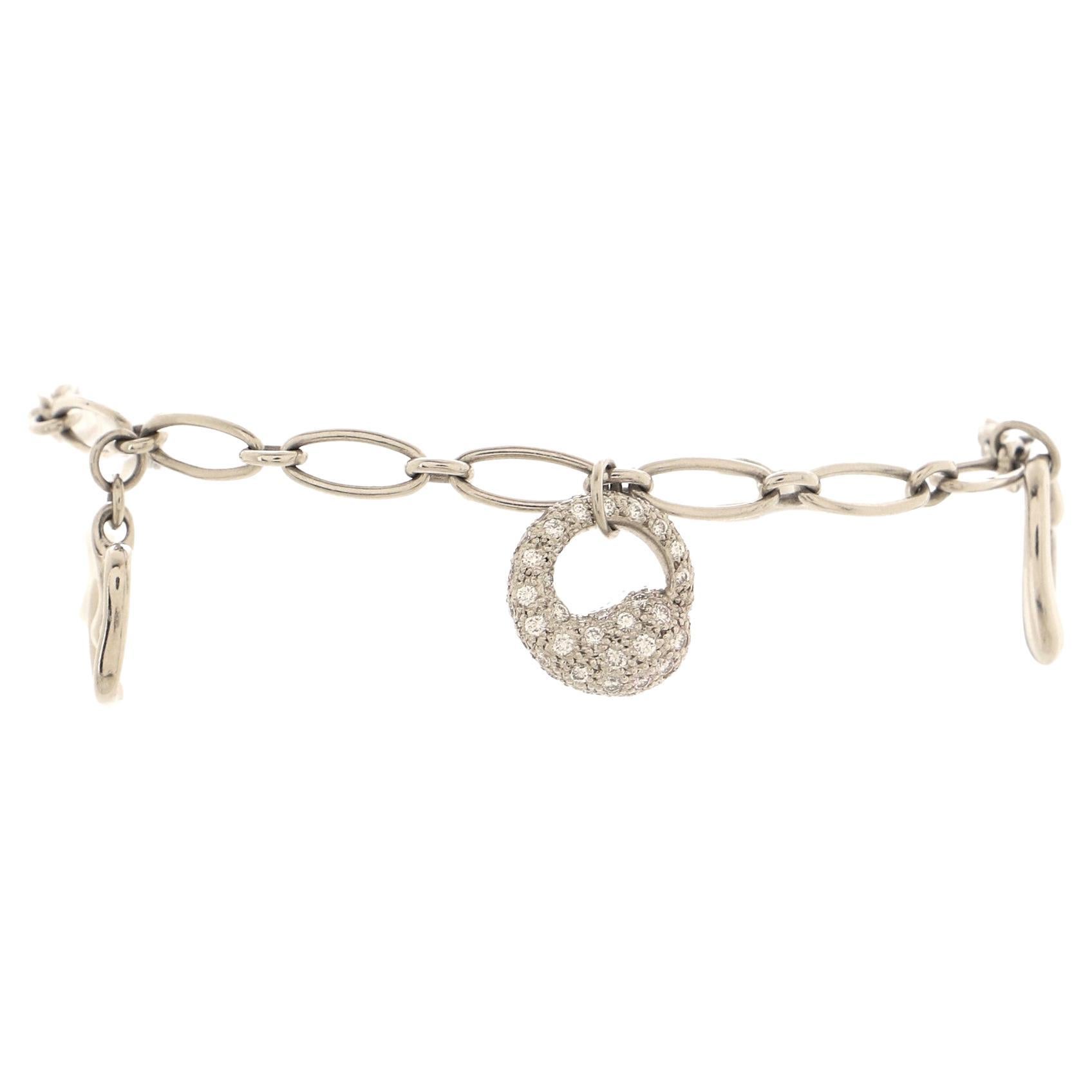Tiffany & Co. Elsa Peretti Five Charm Bracelet Platinum with Diamonds