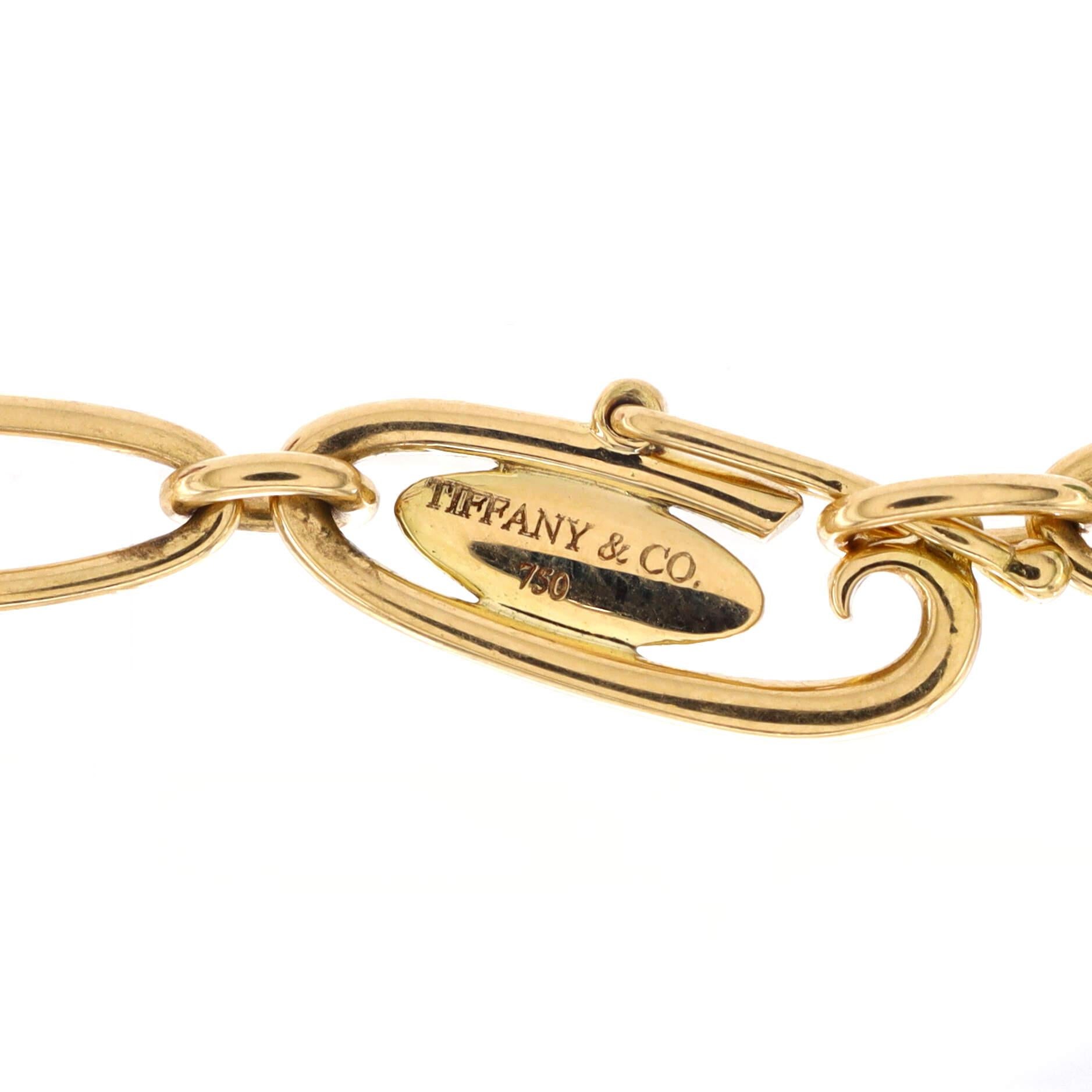 Women's Tiffany & Co. Elsa Peretti Five Charms Bracelet 18k Yellow Gold with Lapi