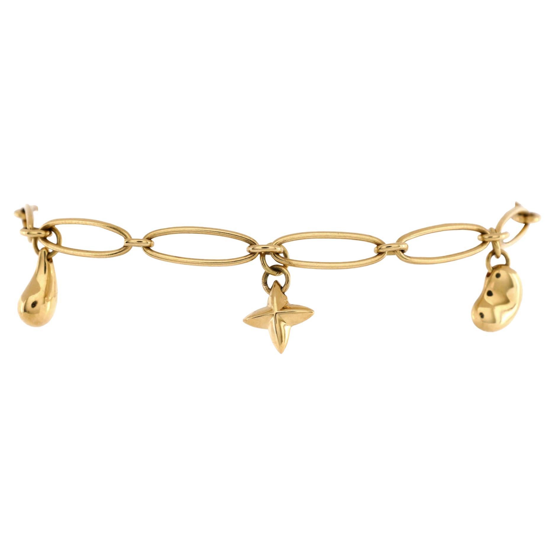 Tiffany & Co. Elsa Peretti Five Charms Bracelet 18k Yellow Gold