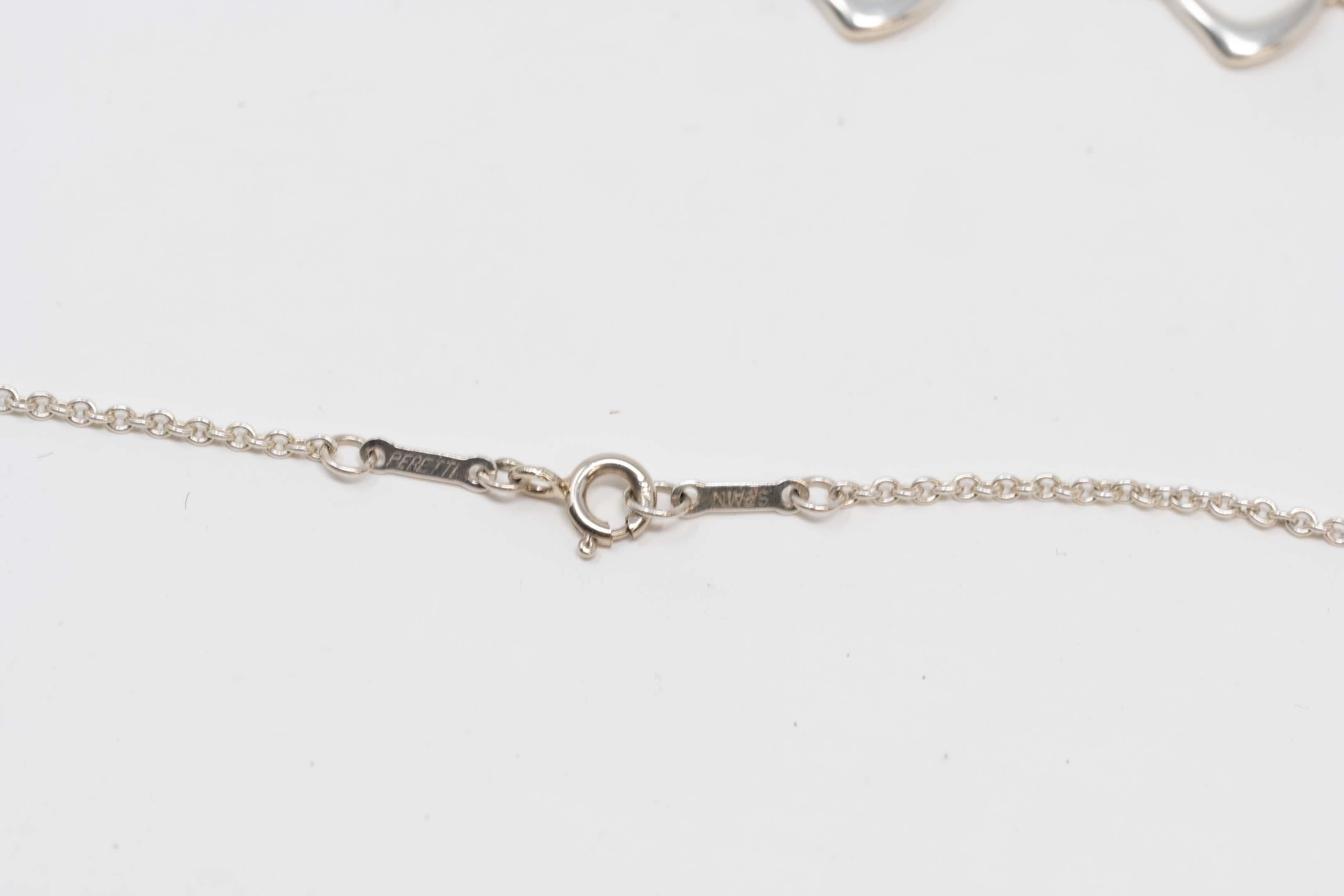 Tiffany & Co. Elsa Peretti Five Heart Silver Necklace For Sale 1