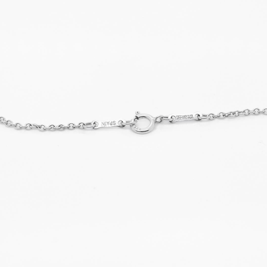 Tiffany & Co Elsa Peretti Five Open Hearts Sterling Silver Necklace For Sale 8