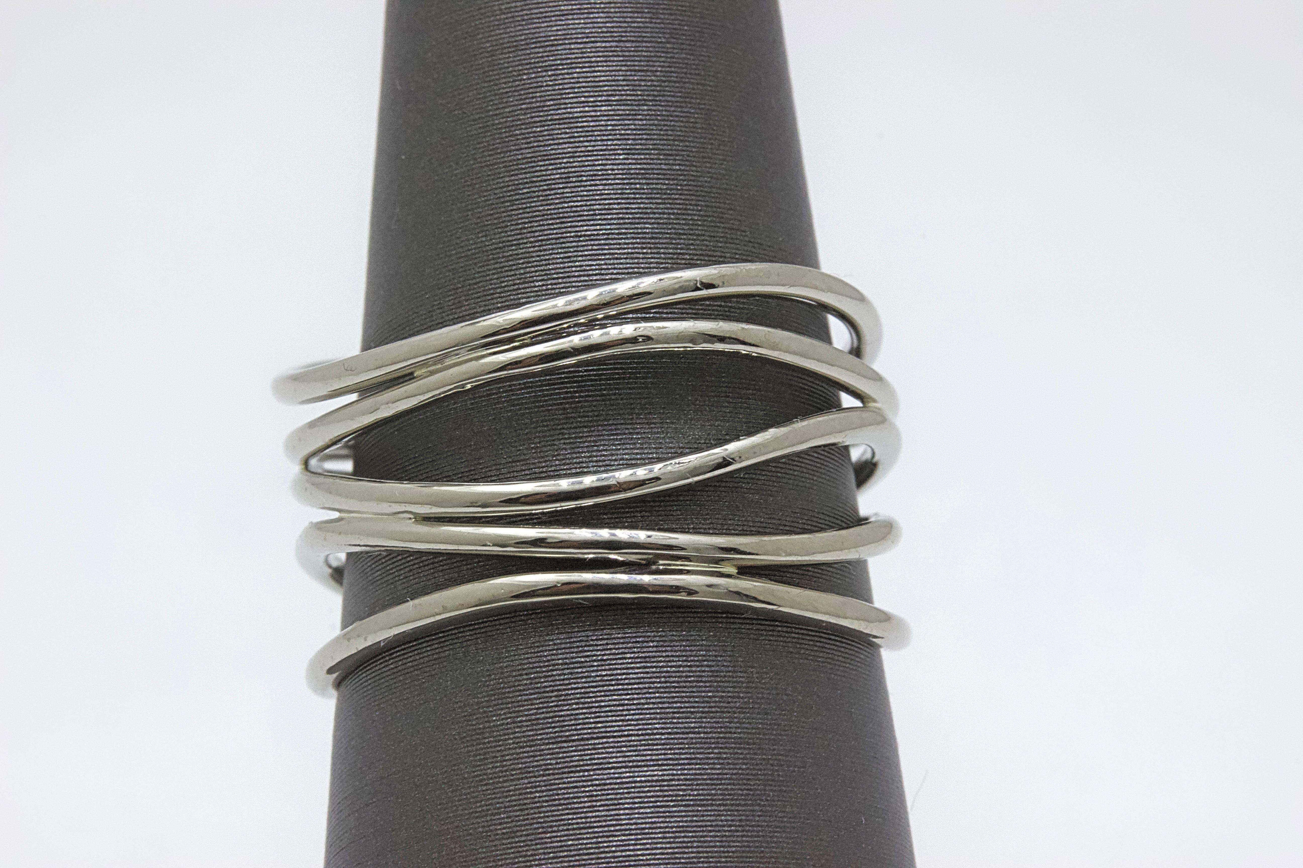 wave five-row ring