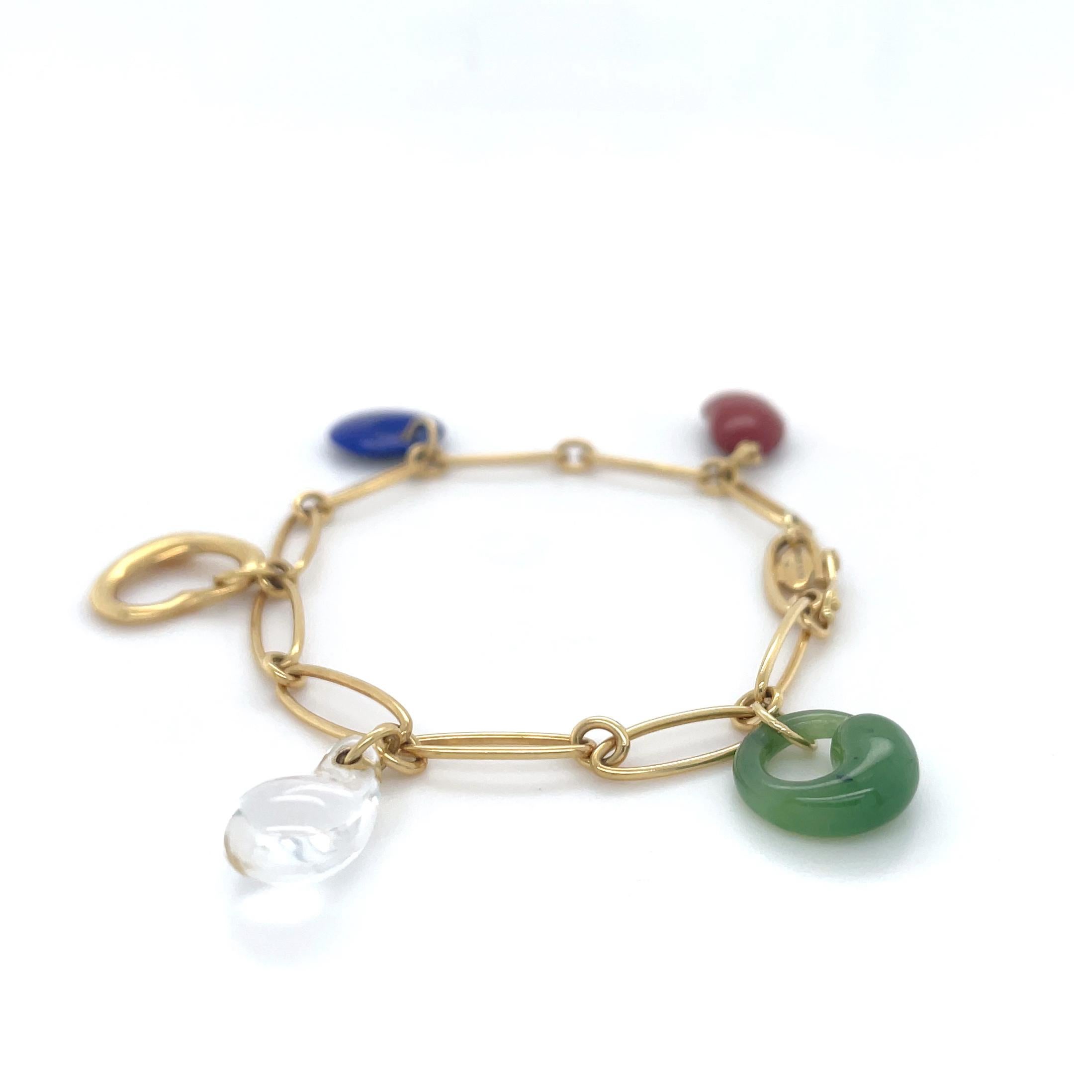 Women's Tiffany & Co., Elsa Peretti, Five Stone Charm Bracelet