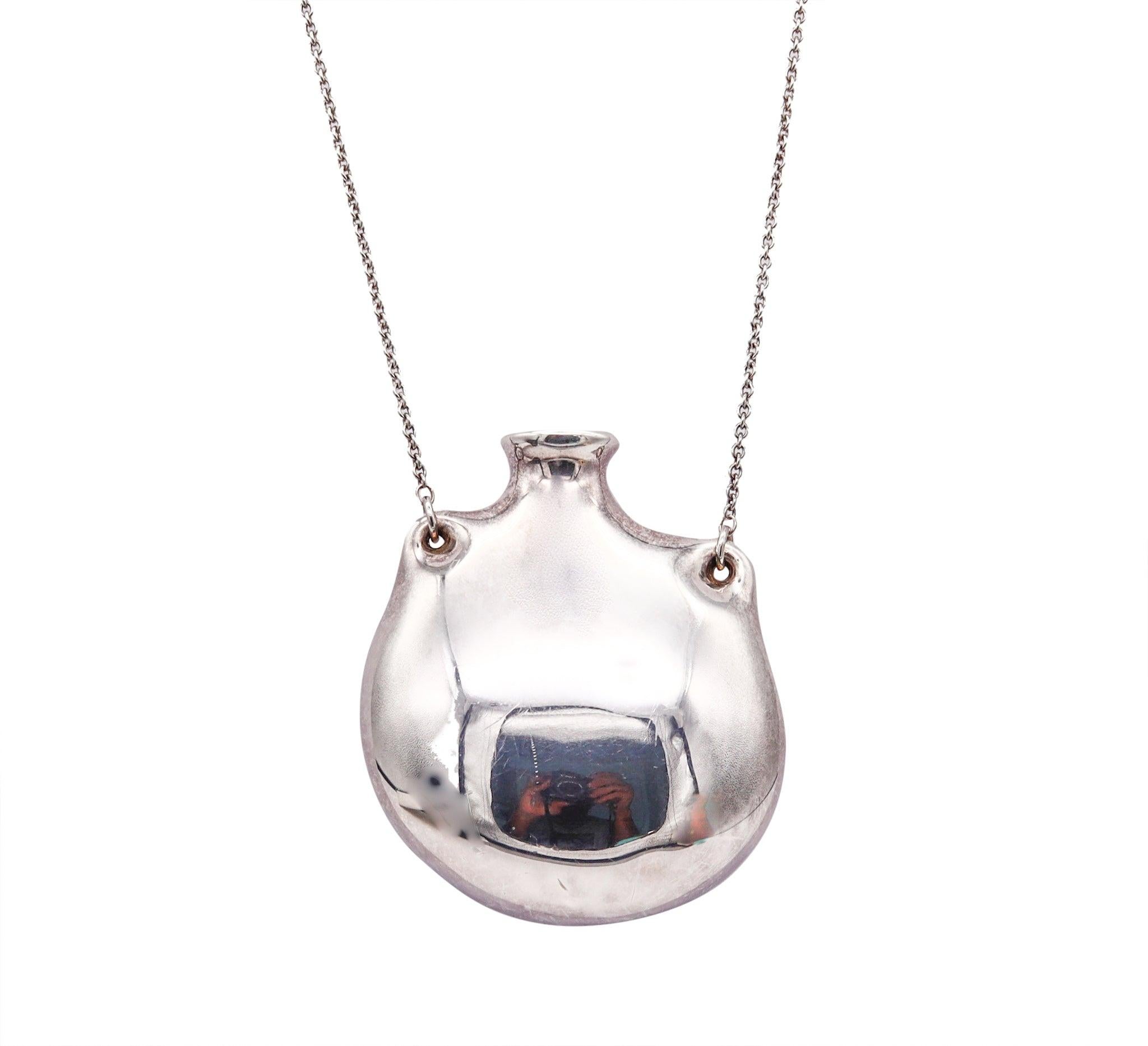 Women's TIFFANY & CO. Elsa Peretti Freeform Bottle Necklace in 925 Sterling Silver