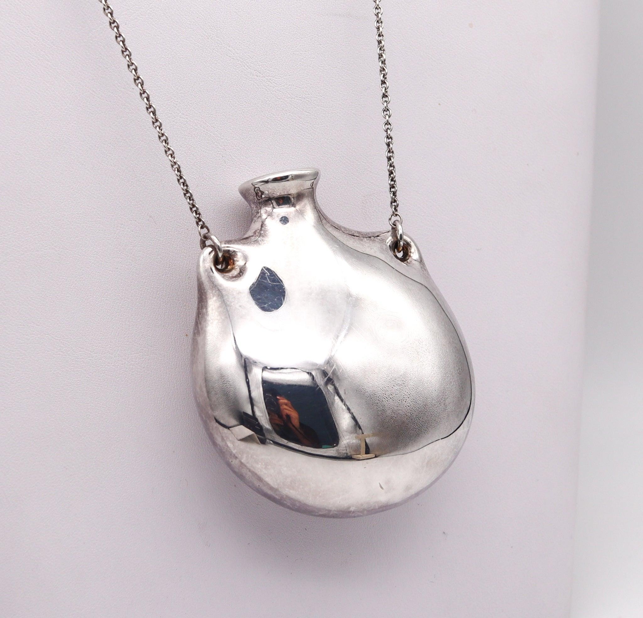 TIFFANY & CO. Elsa Peretti Freeform Bottle Necklace in 925 Sterling Silver 1