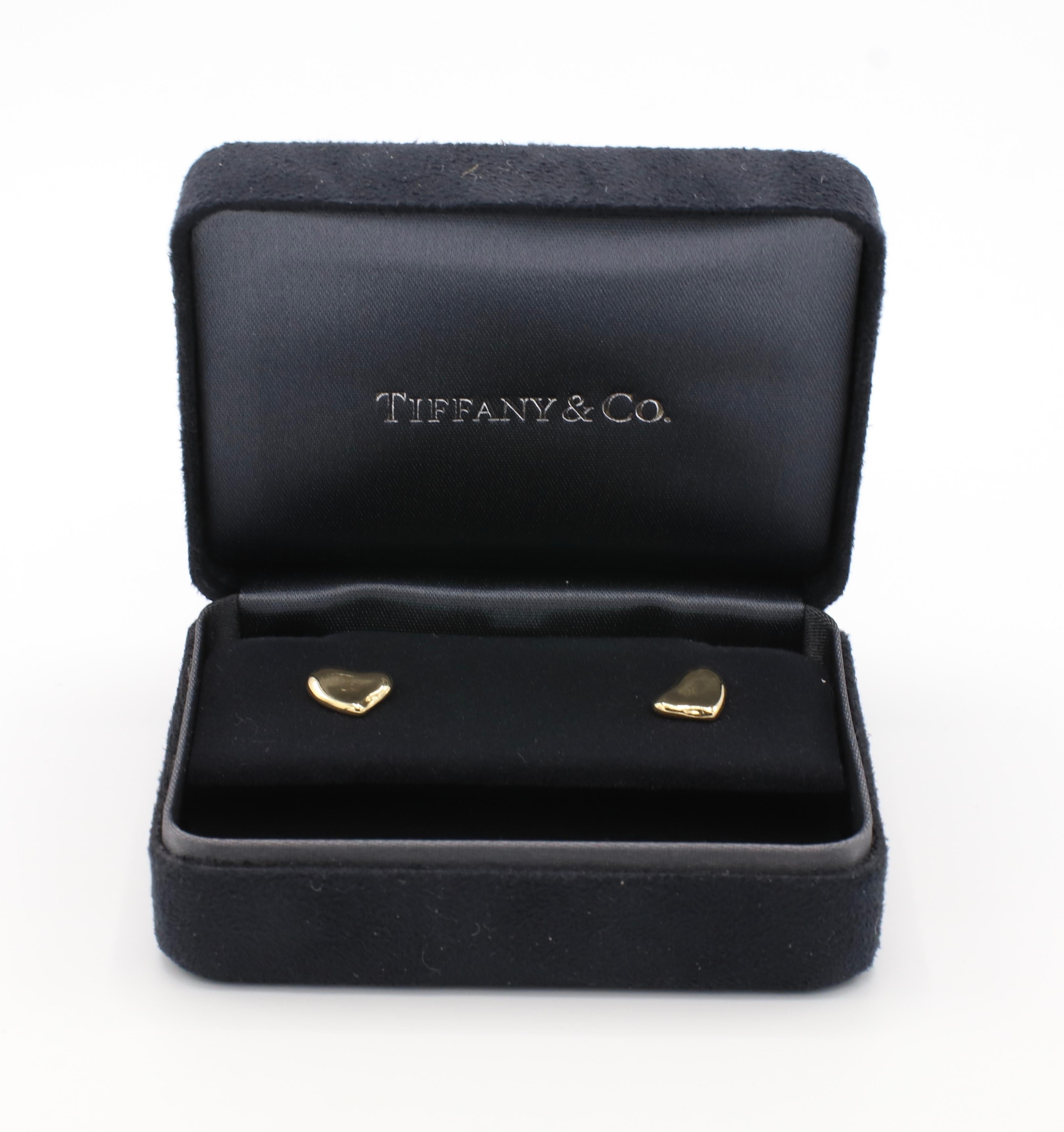 Women's Tiffany & Co. Elsa Peretti Full Heart 18 Karat Gold Stud Earrings