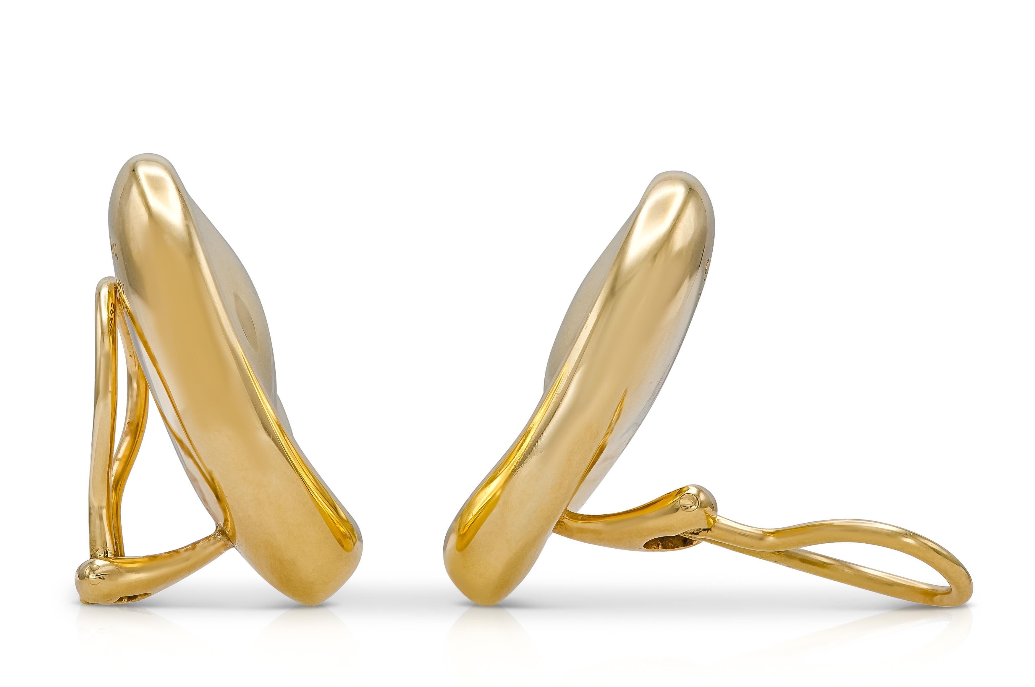 Tiffany & Co. Boucles d'oreilles Elsa Peretti à cœur plein Bon état - En vente à New York, NY