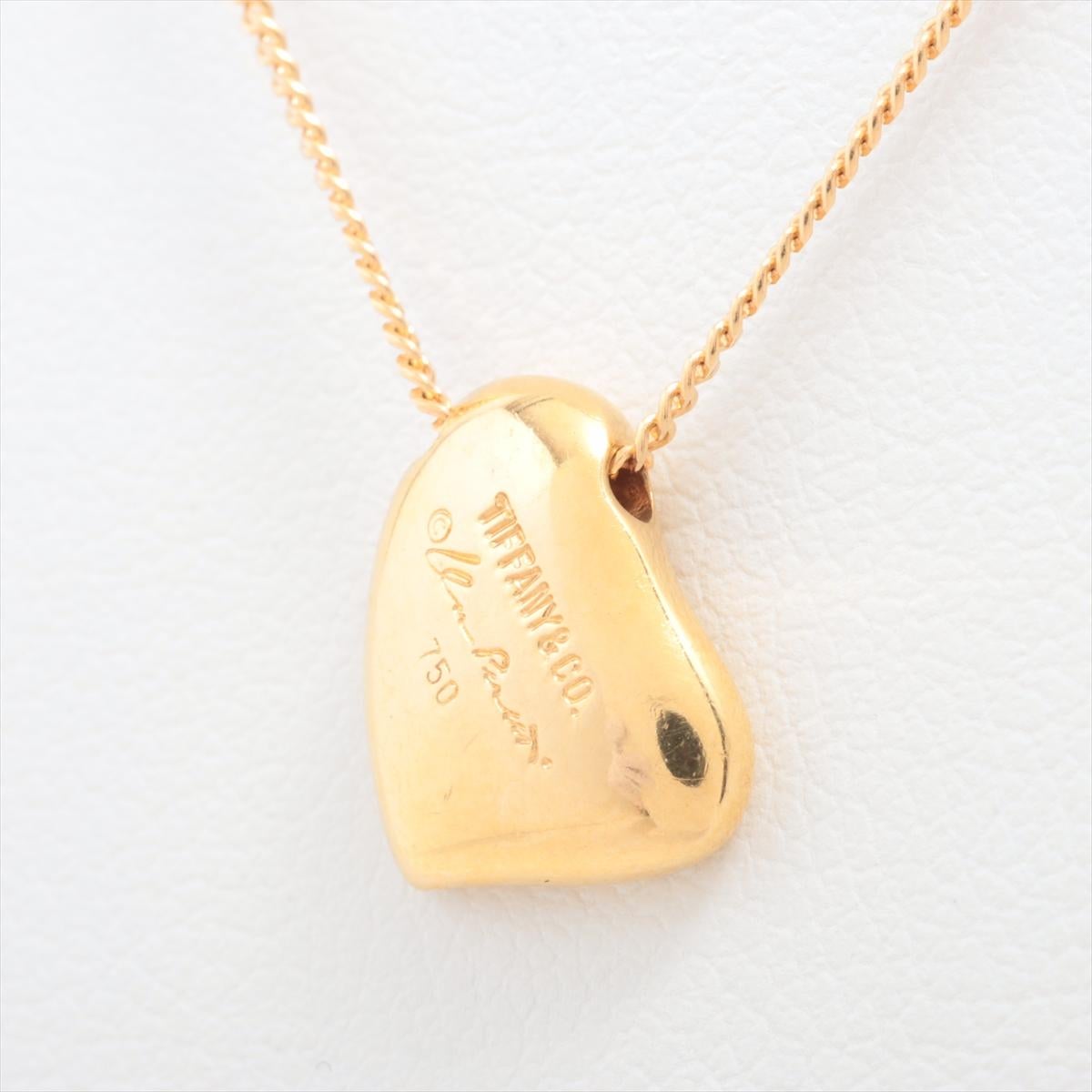 Tiffany & Co. Elsa Peretti Full Heart Pendant Necklace Gold In Good Condition For Sale In Indianapolis, IN