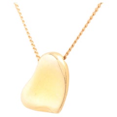 Vintage Tiffany & Co. Elsa Peretti Full Heart Pendant Necklace Gold