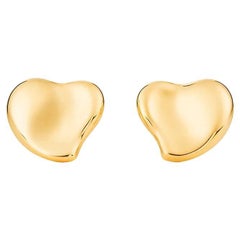 Tiffany & Co. Elsa Peretti Clous d'oreilles en or jaune 18 carats en forme de cœur