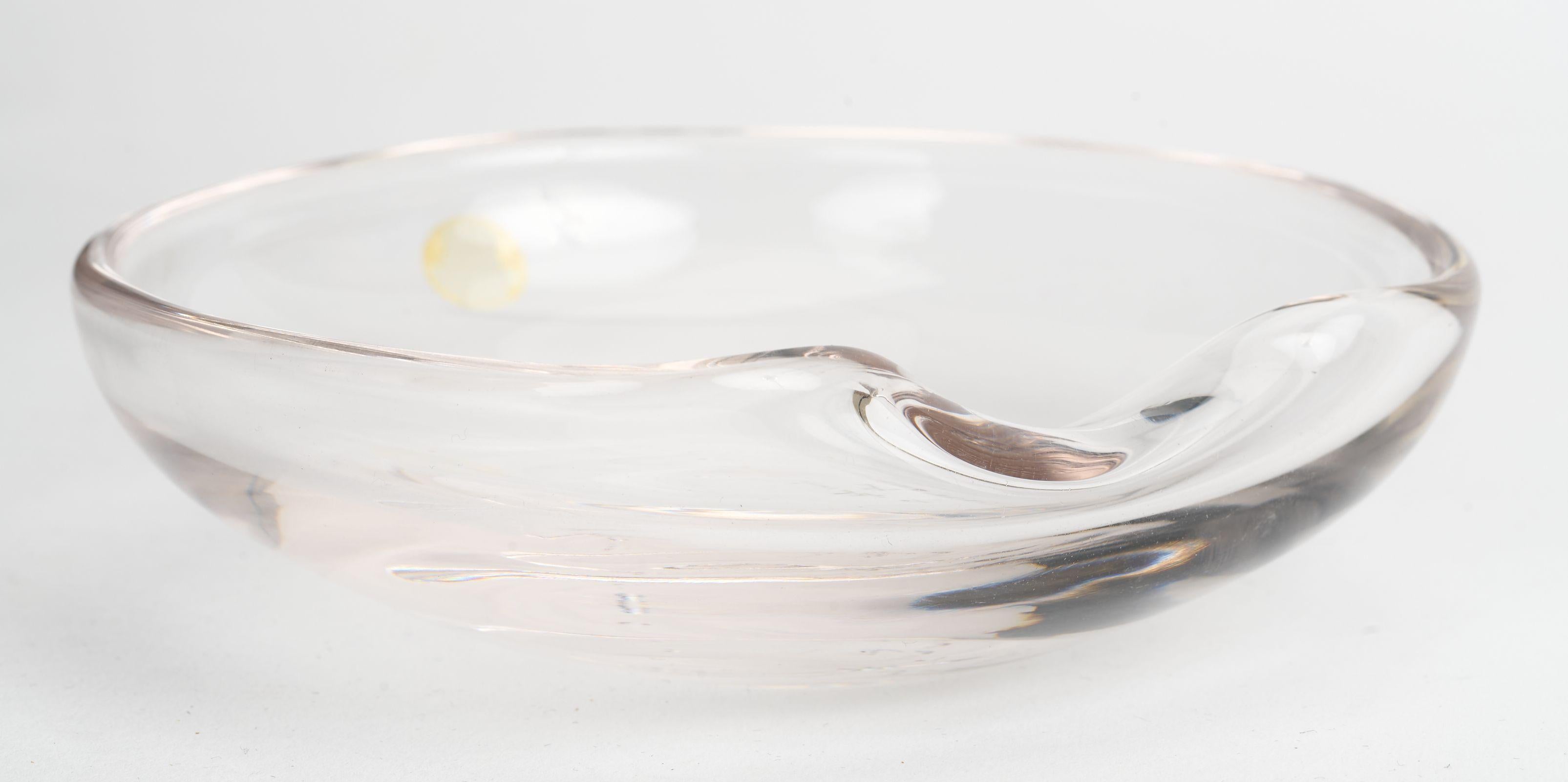 Tiffany & Co. by Elsa Peretti signature organic shape glass ashtray. Perfect decorative item. Multiple units available.