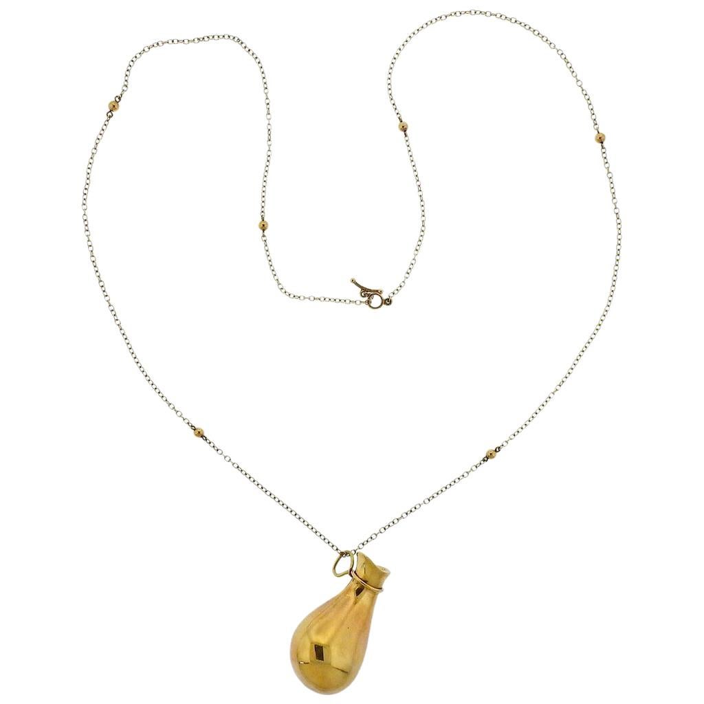 Tiffany & Co. Elsa Peretti Gold Bottle Pendant Necklace