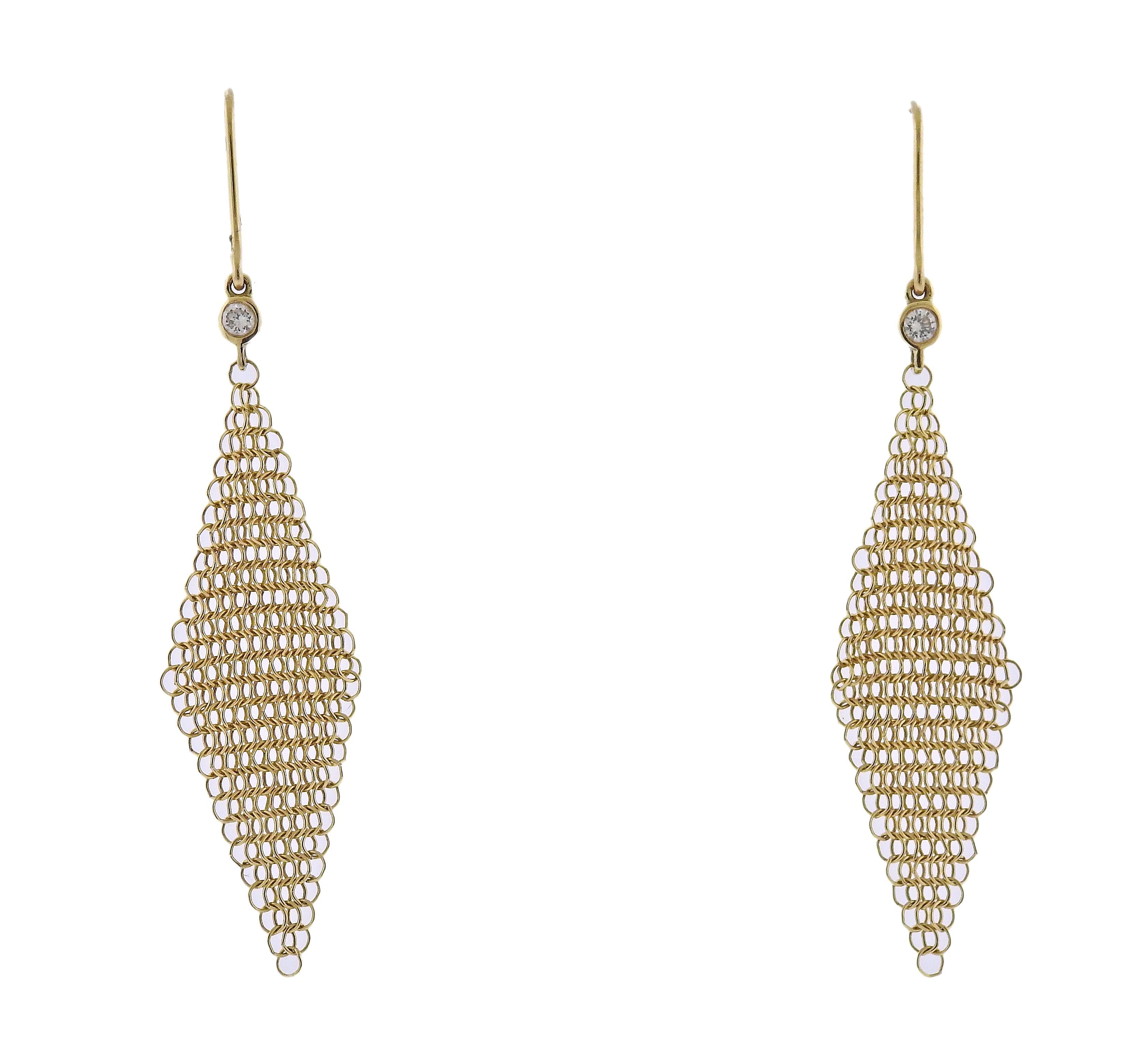 gold mesh earrings