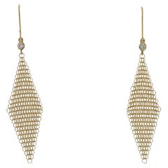 Tiffany & Co. Elsa Peretti Gold Diamond Mesh Earrings