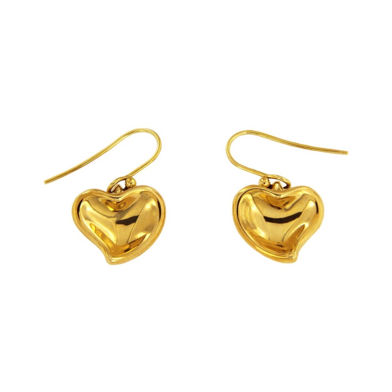 SALE Gold Heart Drop Earrings