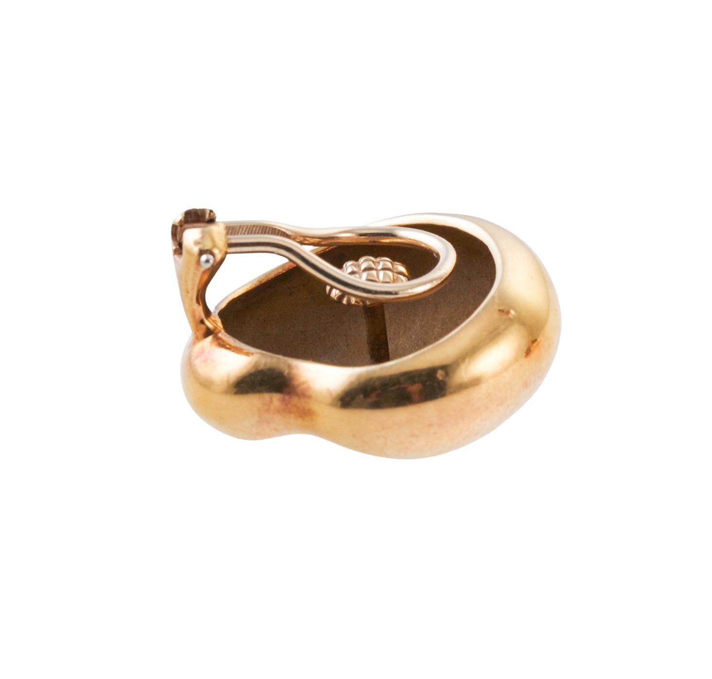 Tiffany & Co Elsa Peretti Gold Große Bohnen-Ohrringe, Tiffany & Co im Angebot 1