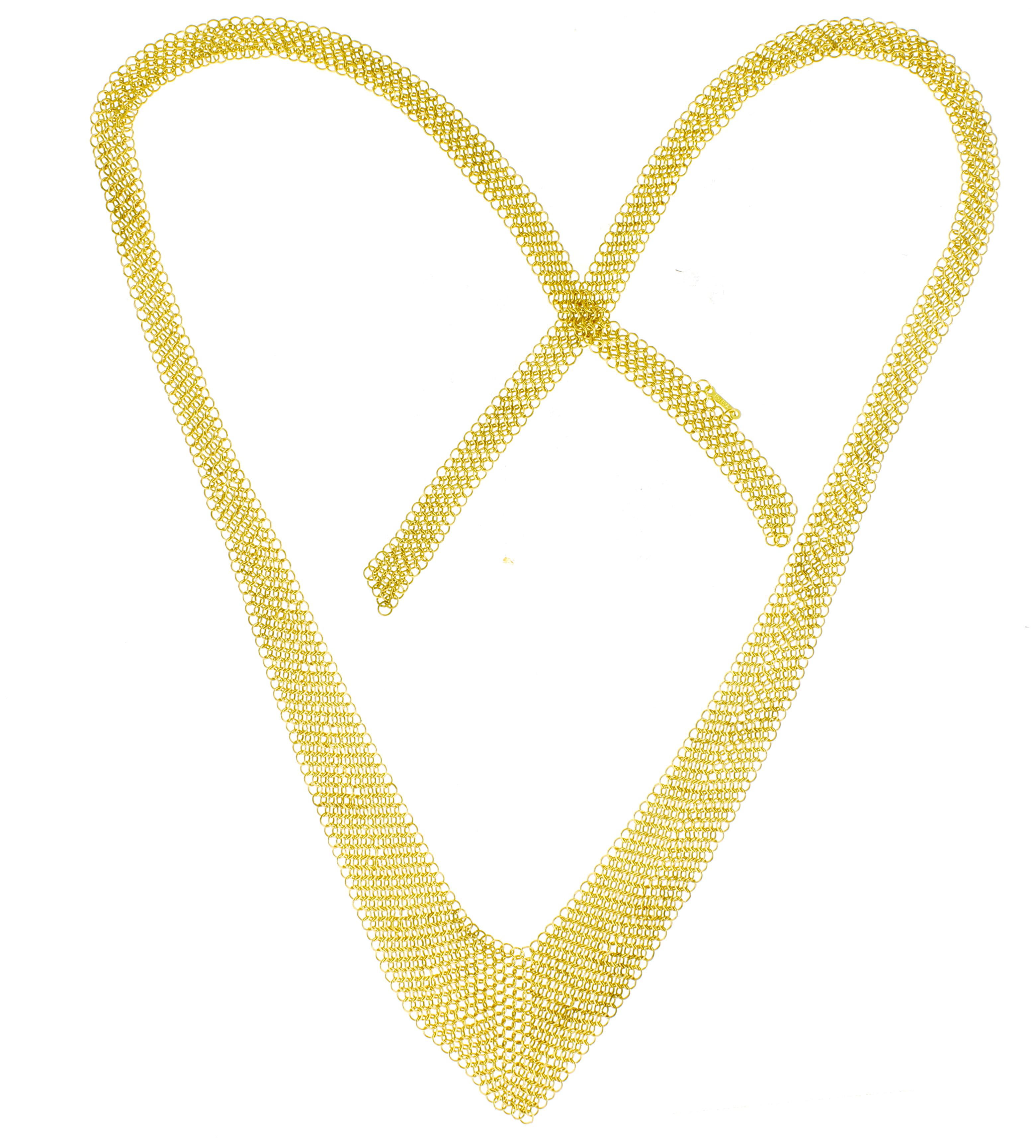 Tiffany & Co. Elsa Peretti - Collana con foulard in maglia d'oro In condizioni ottime in vendita a Bethesda, MD