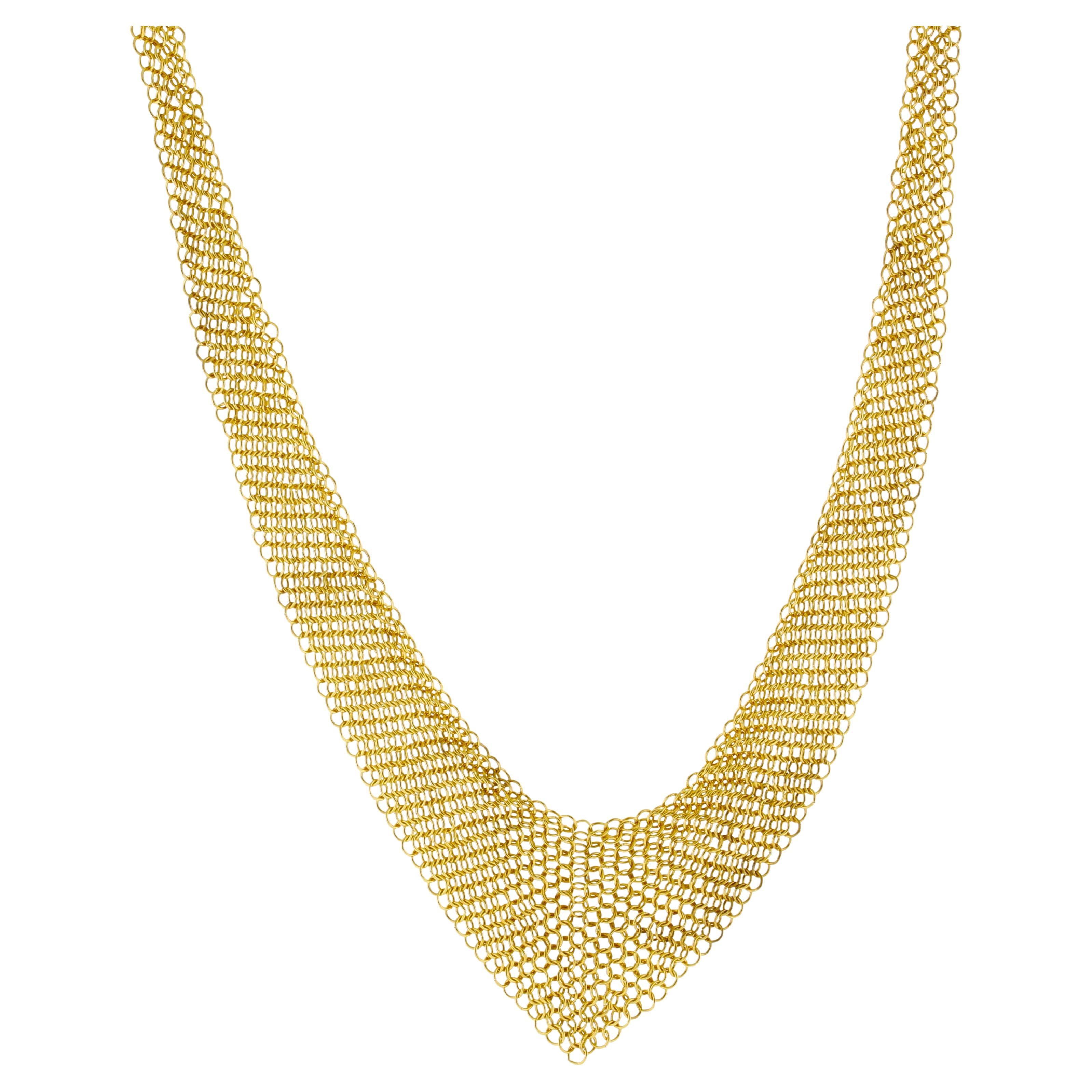 Tiffany & Co. Elsa Peretti - Collana con foulard in maglia d'oro in vendita