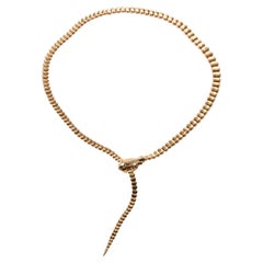 Tiffany & Co Elsa Peretti Gold Snake Necklace