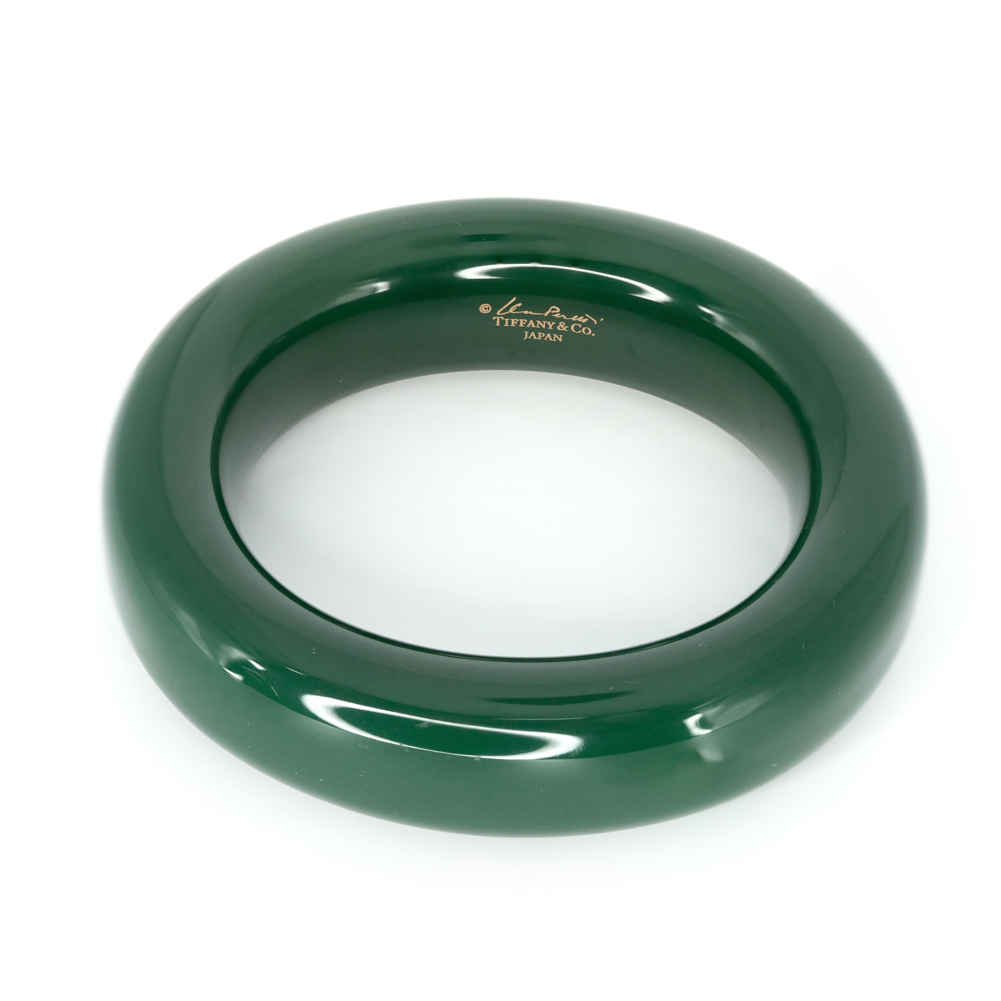 Tiffany & Co. Elsa Peretti Grüner Lack Donut-Armreif (Moderne) im Angebot