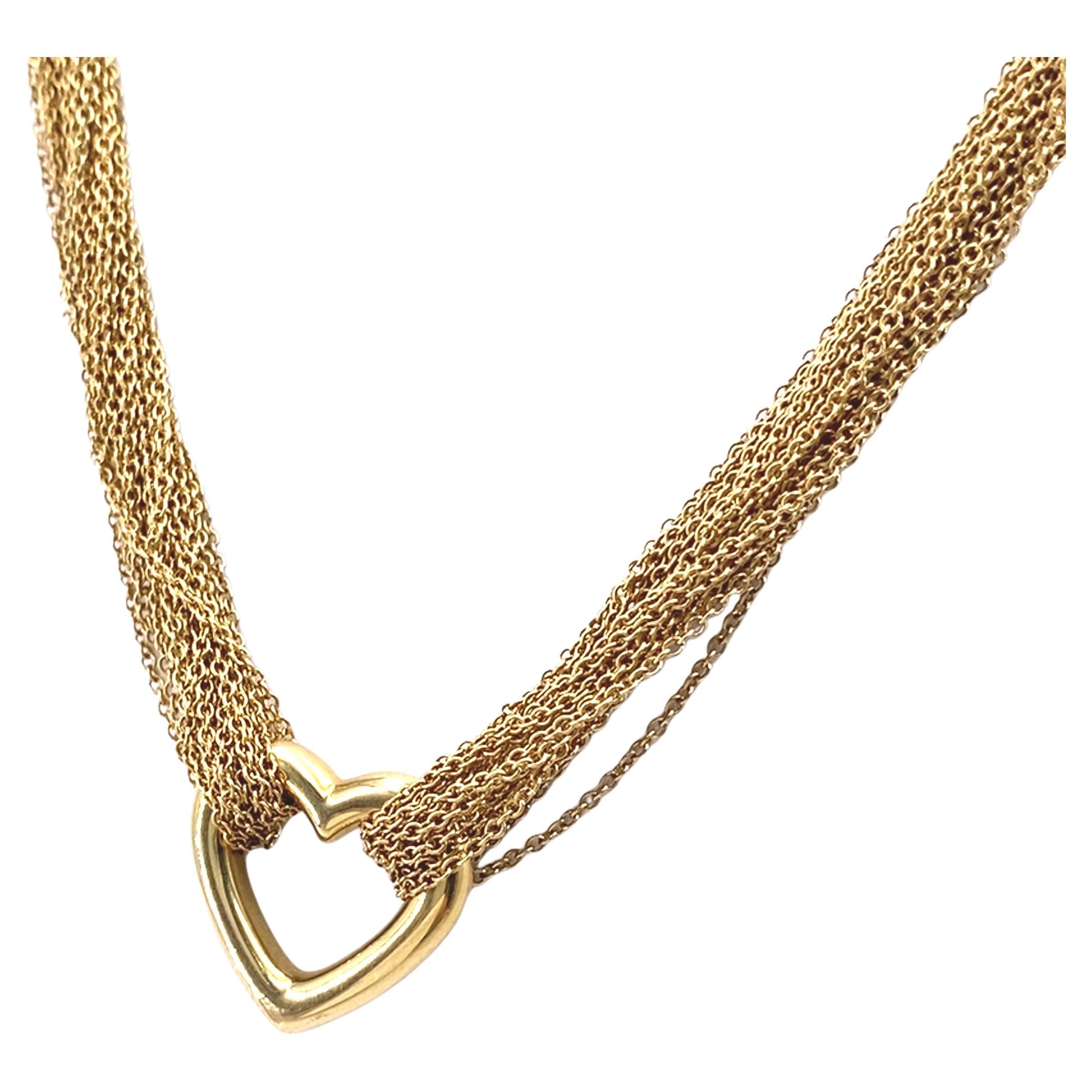 Moderne Tiffany & Co. Elsa Peretti Collier à plusieurs chaînes en or jaune 18 carats en vente