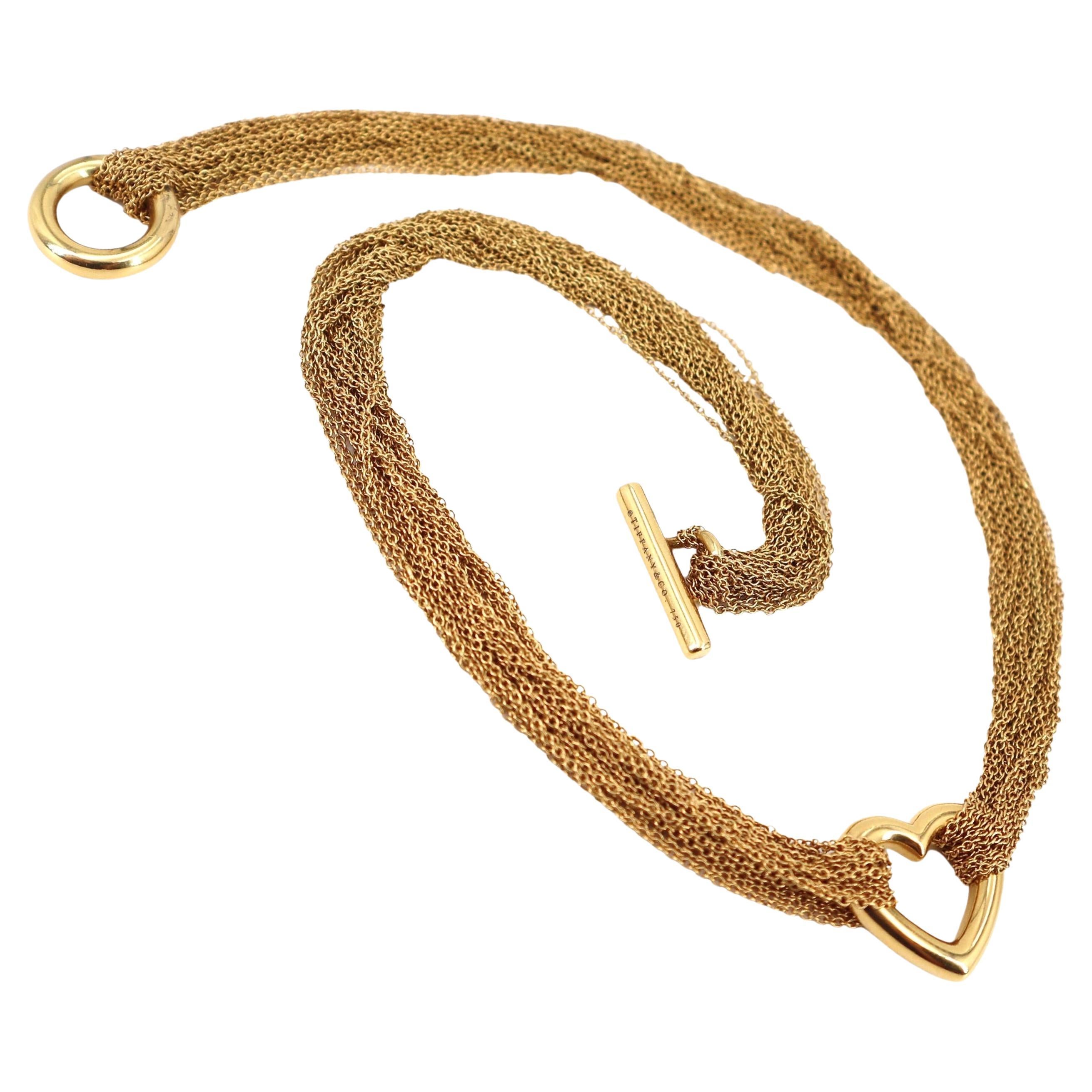 Tiffany & Co. Elsa Peretti Heart multi-chain Necklace in 18k yellow Gold