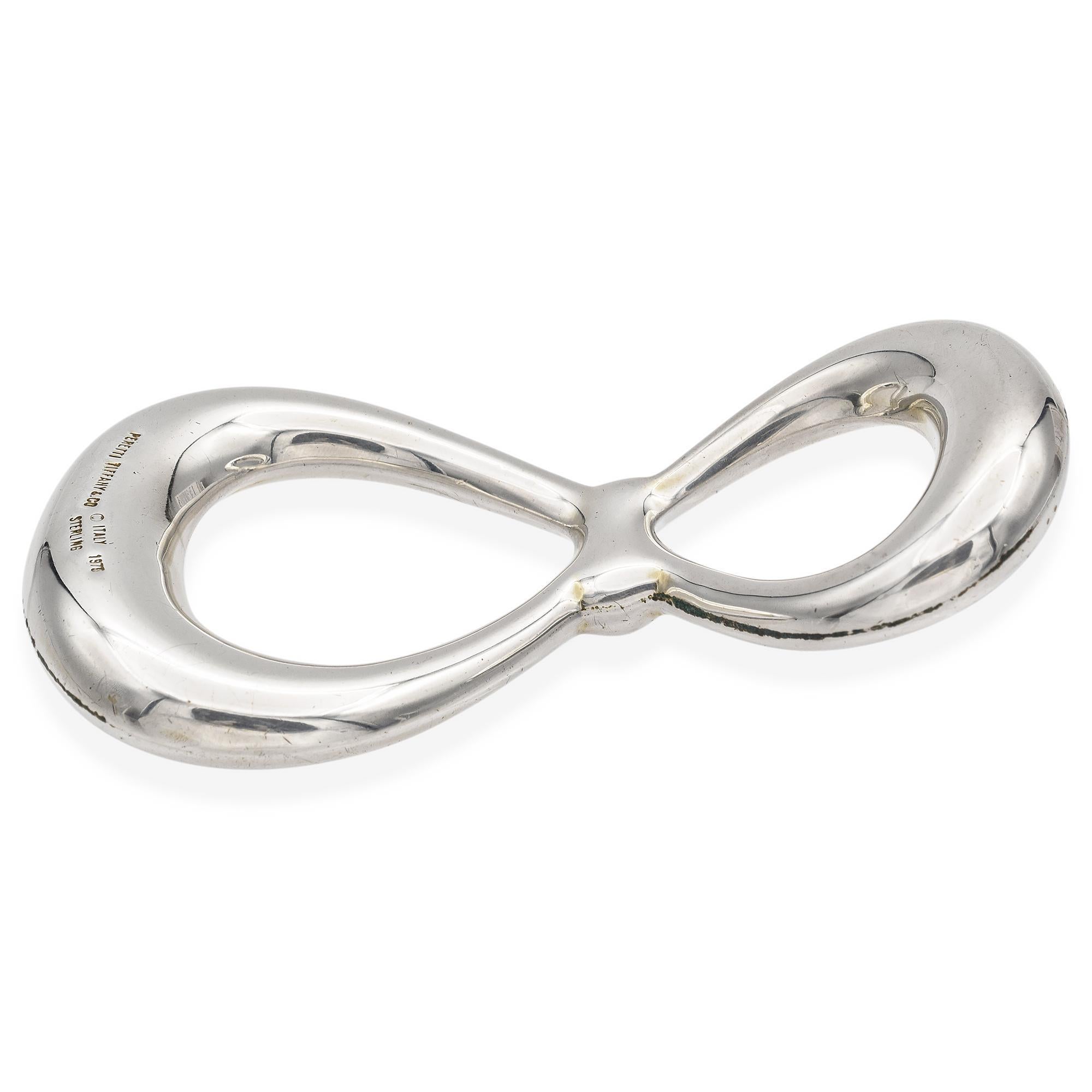 Women's or Men's Tiffany & Co. Elsa Peretti Infinity 925 Sterling Silver Belt Buckle For Sale