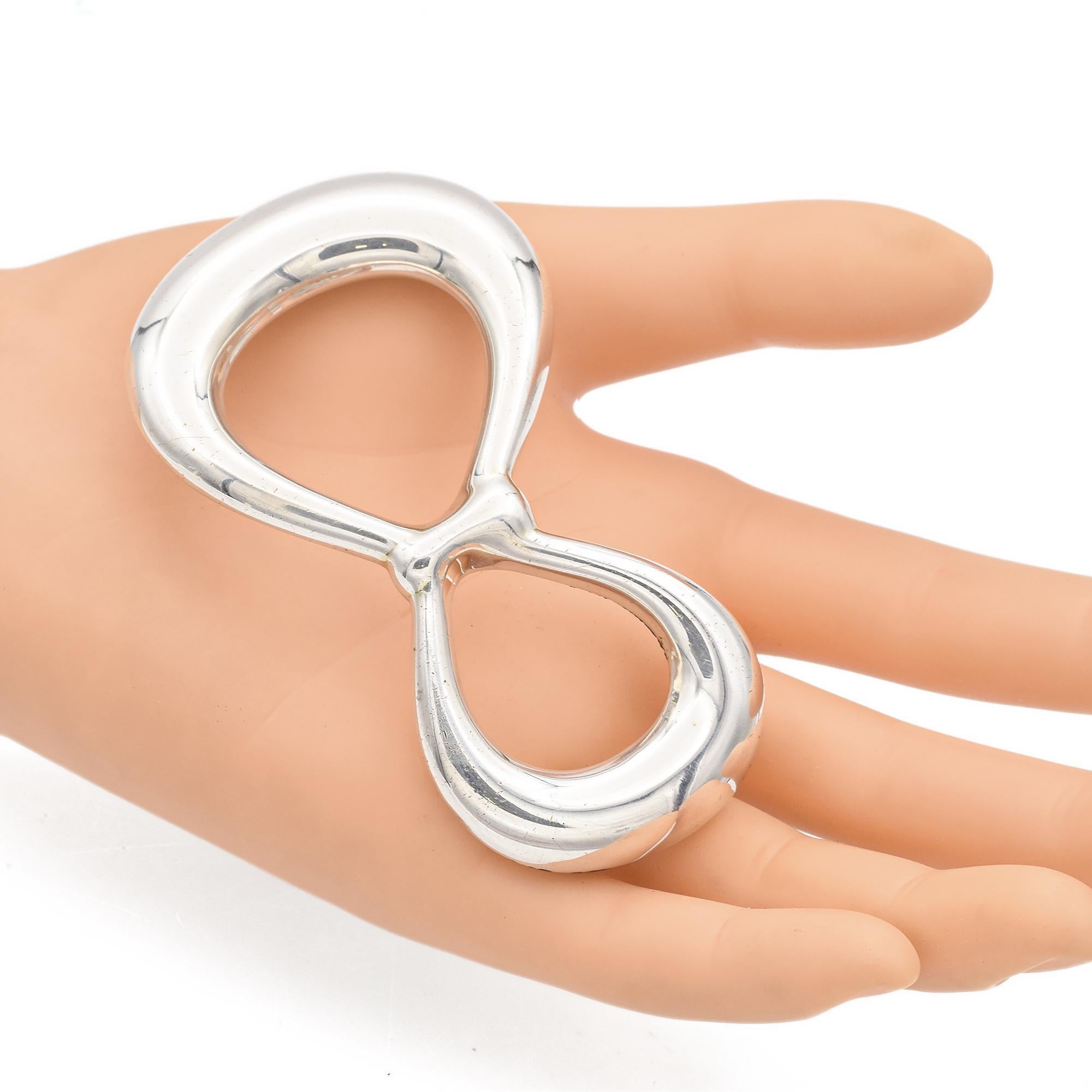 Tiffany & Co. Elsa Peretti Infinity 925 Sterling Silver Belt Buckle For Sale 2