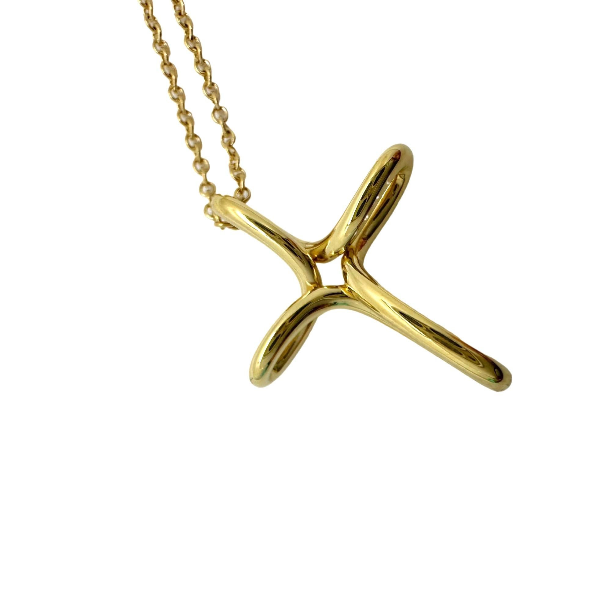 Tiffany & Co. Elsa Peretti Infinity Cross Pendant Necklace in 18k Yellow Gold 5