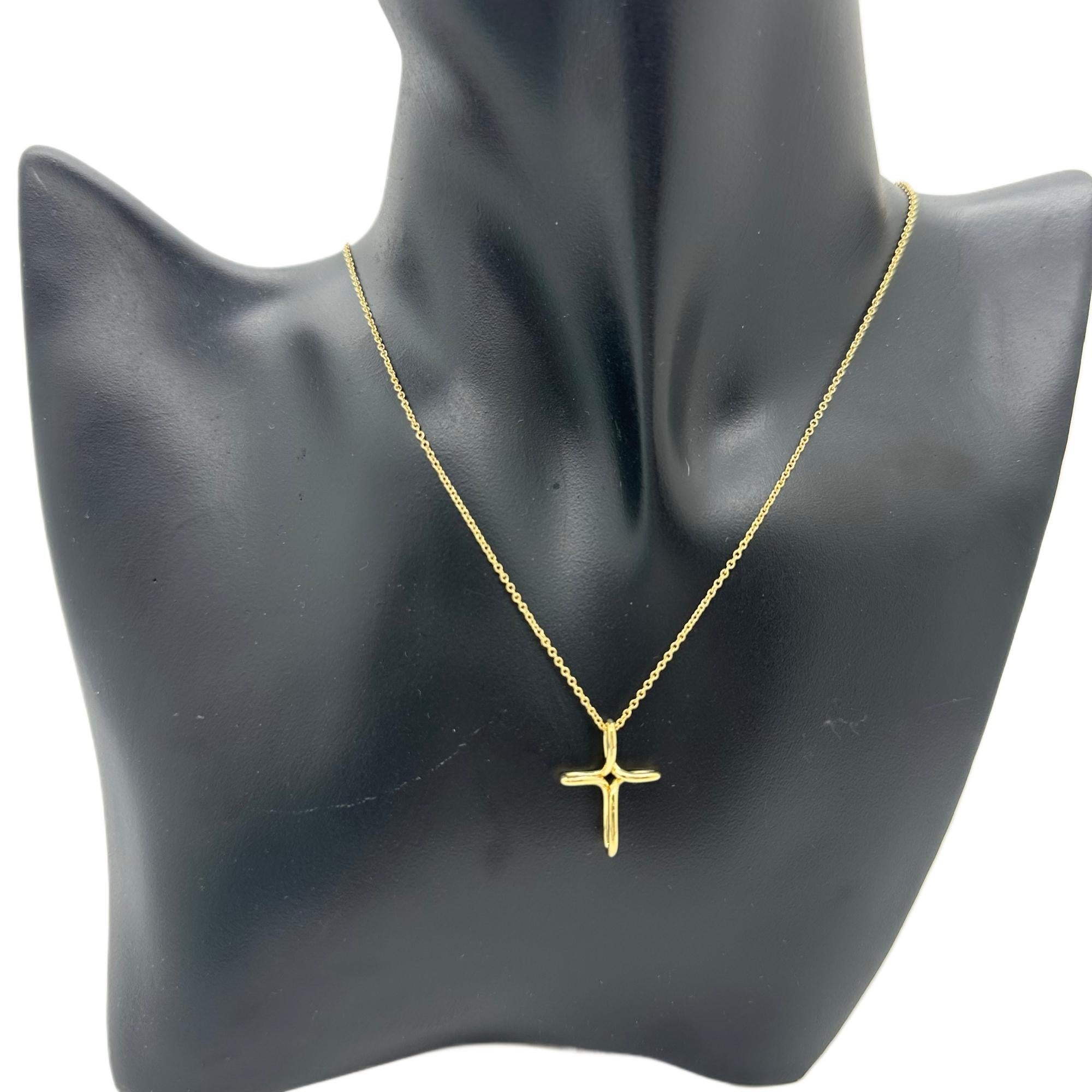 Tiffany & Co. Elsa Peretti Infinity Cross Pendant Necklace in 18k Yellow Gold 6