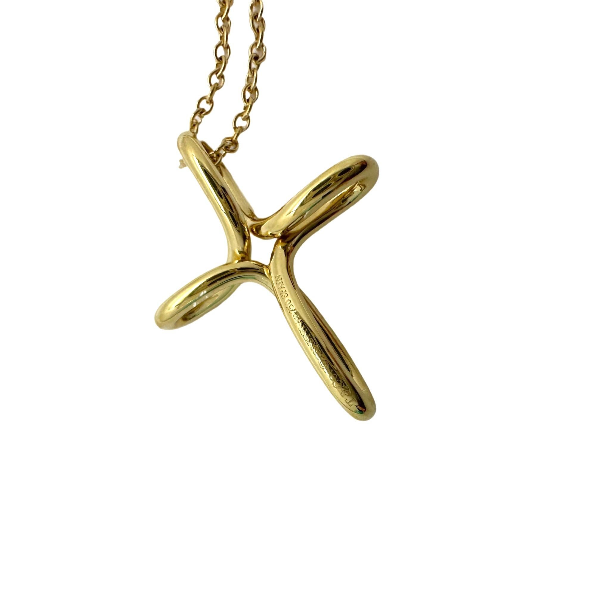Tiffany & Co. Elsa Peretti Infinity Cross Pendant Necklace in 18k Yellow Gold 1