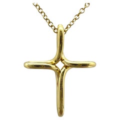 Tiffany & Co. Elsa Peretti Infinity Cross Pendant Necklace in 18k Yellow Gold