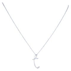 Tiffany & Co. Elsa Peretti Initial T Necklace 16" Sterling 925 Monogram Letter