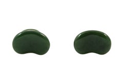Tiffany & Co. Elsa Peretti Jade and Sterling Silver Bean Cufflinks