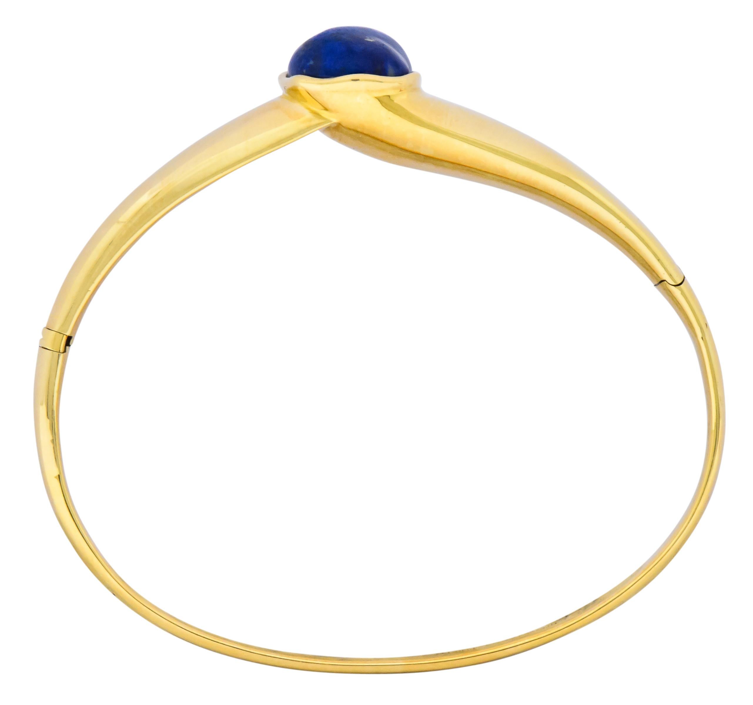 Tiffany & Co. Elsa Peretti Lapis Lazuli 18 Karat Gold Bangle Bracelet 2