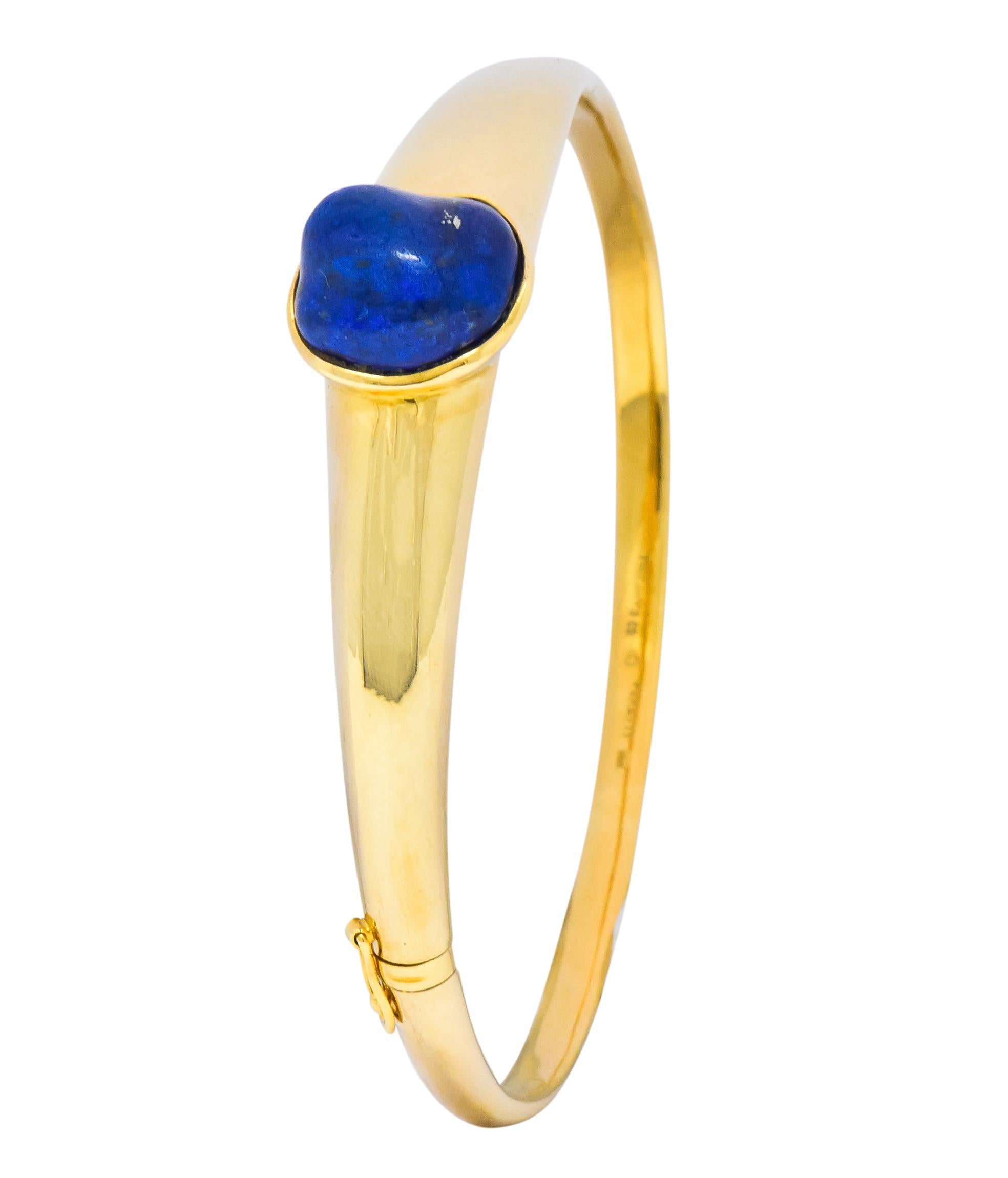 Tiffany & Co. Elsa Peretti Lapis Lazuli 18 Karat Gold Bangle Bracelet 3