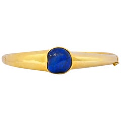 Tiffany & Co. Elsa Peretti Lapis Lazuli 18 Karat Gold Bangle Bracelet
