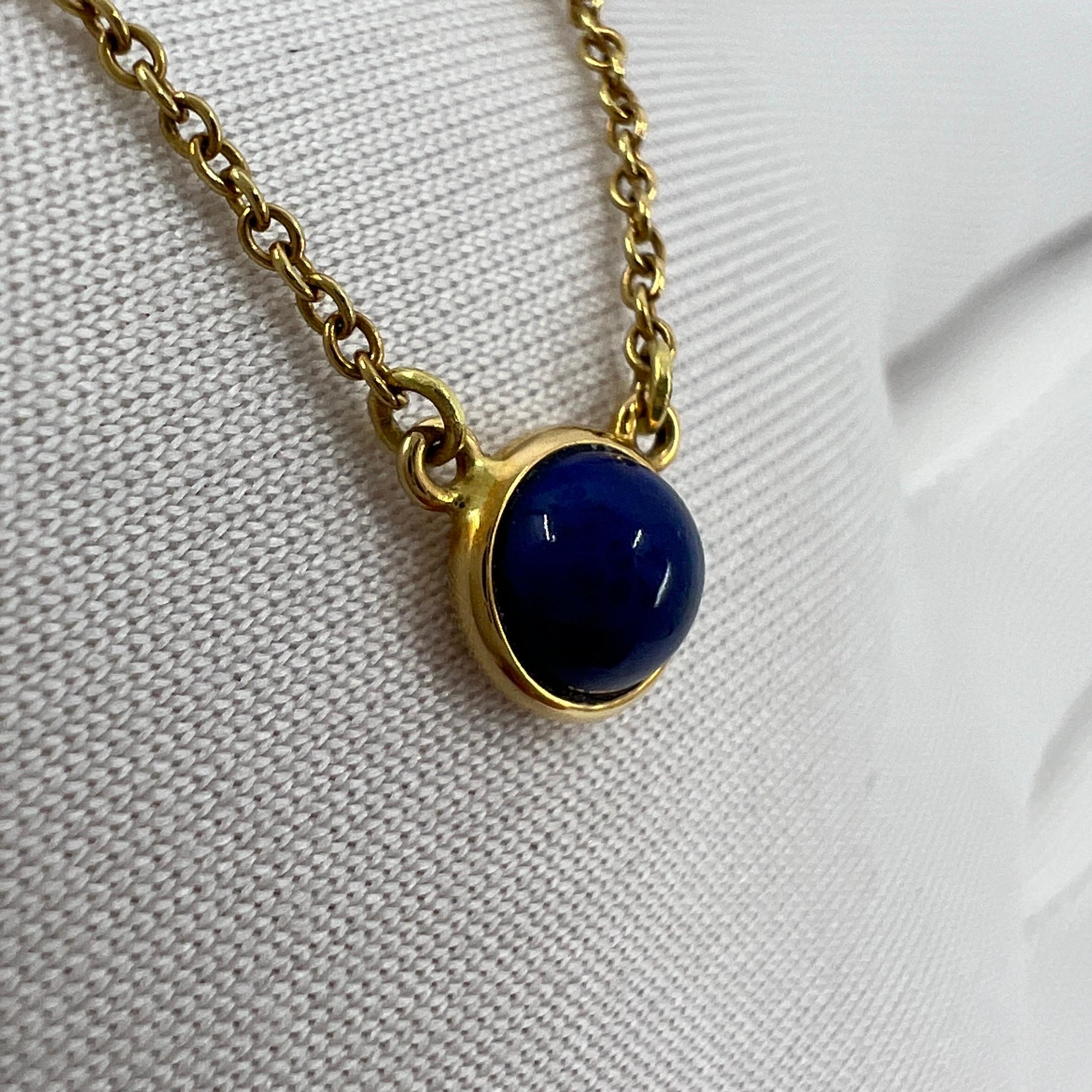 Tiffany & Co. Elsa Peretti: 18 Karat Gelbgold Halskette mit Lapislazuli by the Yard (Rundschliff)