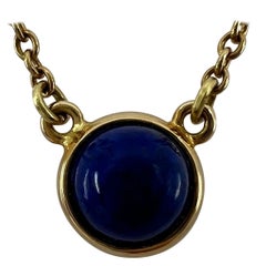 Vintage Tiffany & Co. Elsa Peretti Lapis Lazuli by the Yard 18k Yellow Gold Necklace