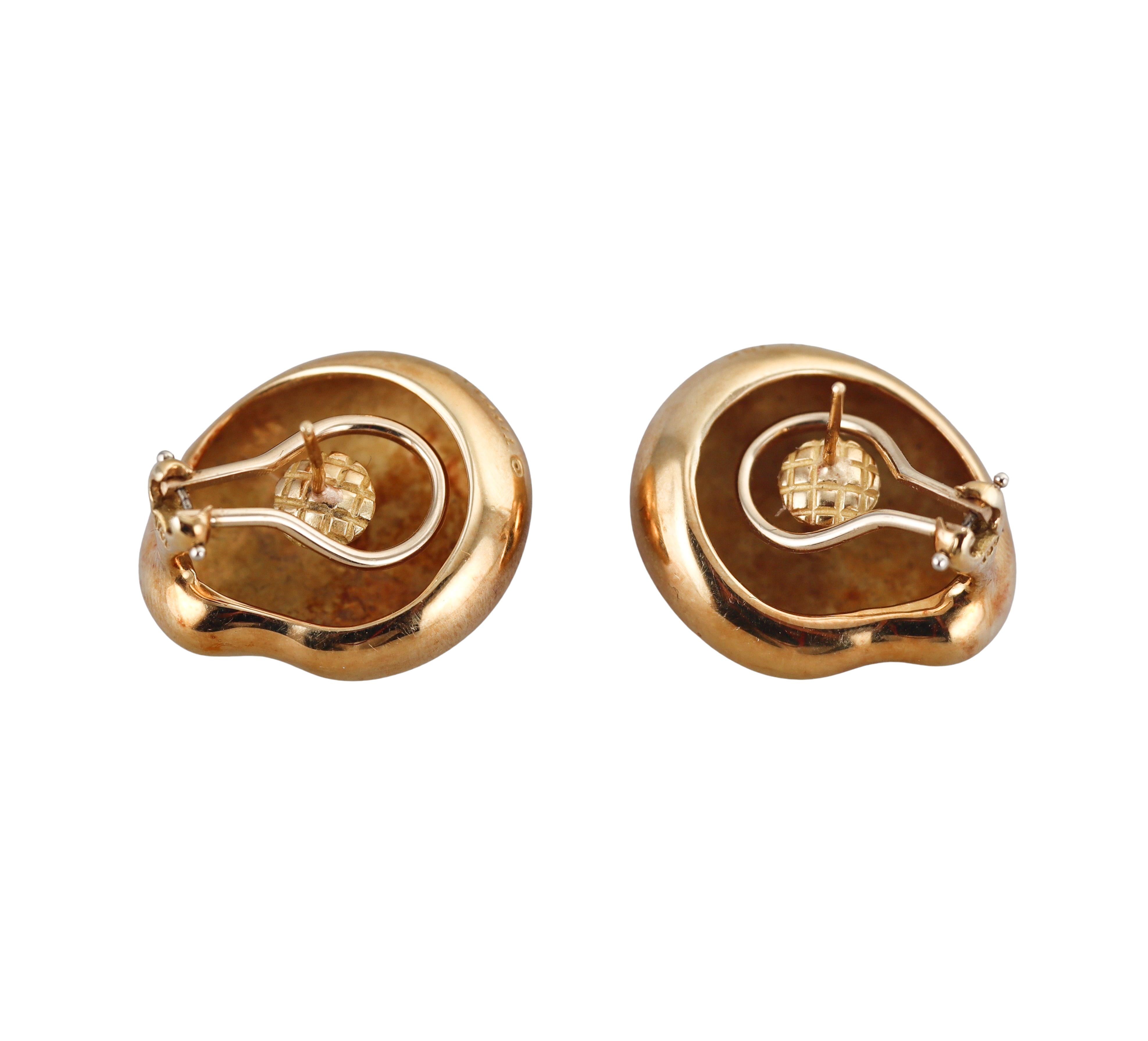 Tiffany & Co Elsa Peretti Large Bean Yellow Gold Earrings 1
