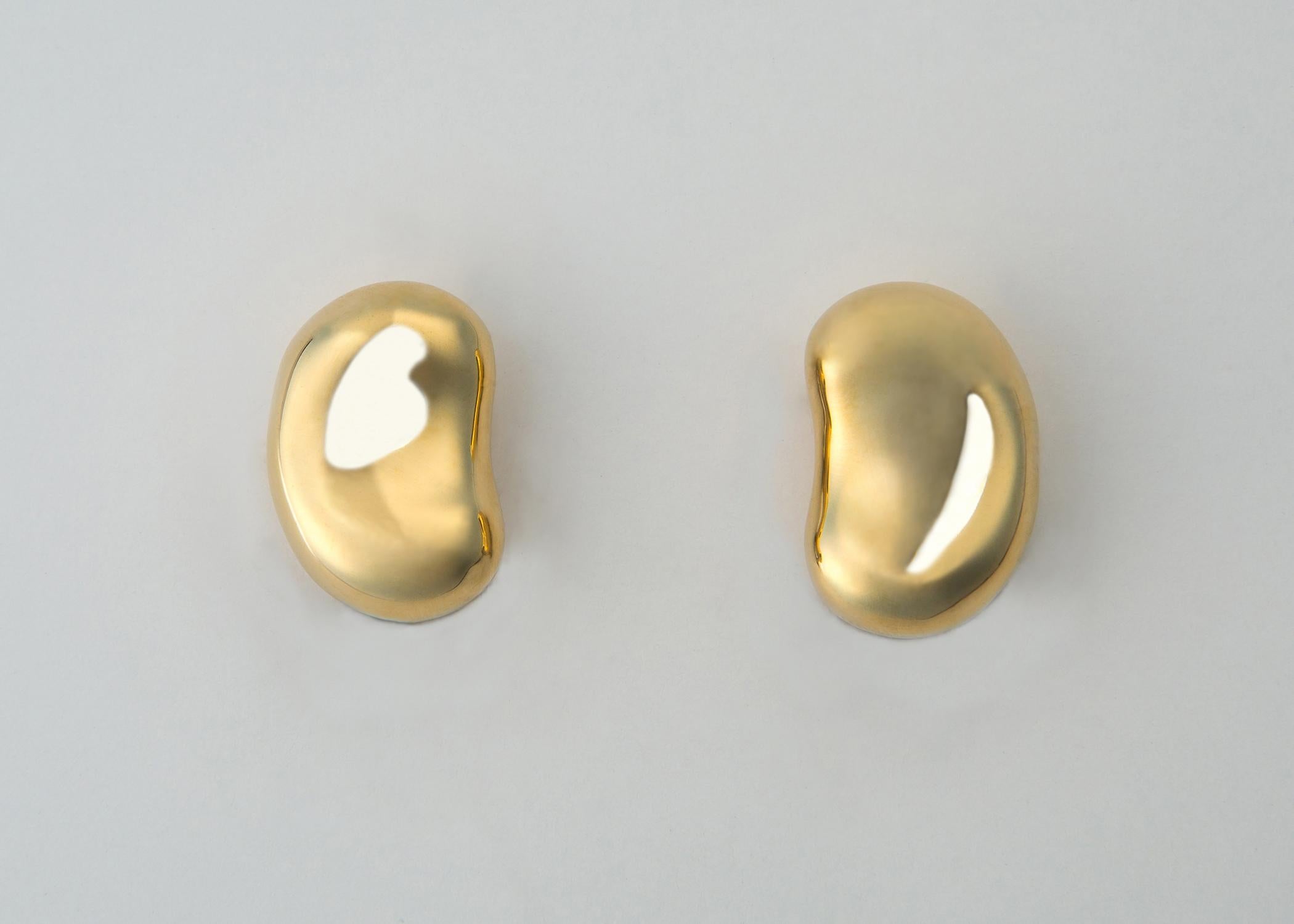 Contemporary Tiffany & Co. Elsa Peretti Large Gold Bean Earrings