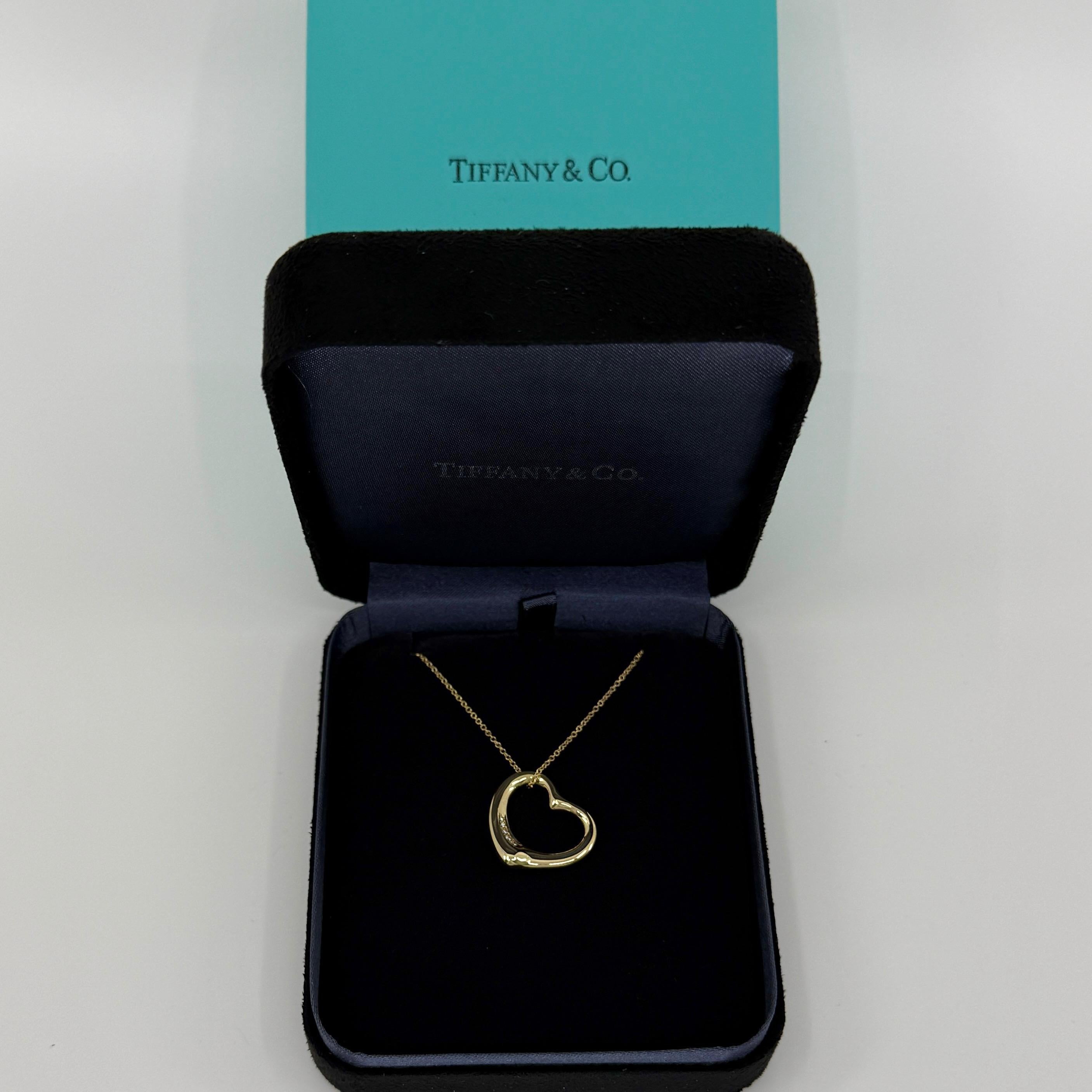 Tiffany & Co. Collana con ciondolo in oro 18k con diamante a cuore aperto grande di Elsa Peretti in vendita 3