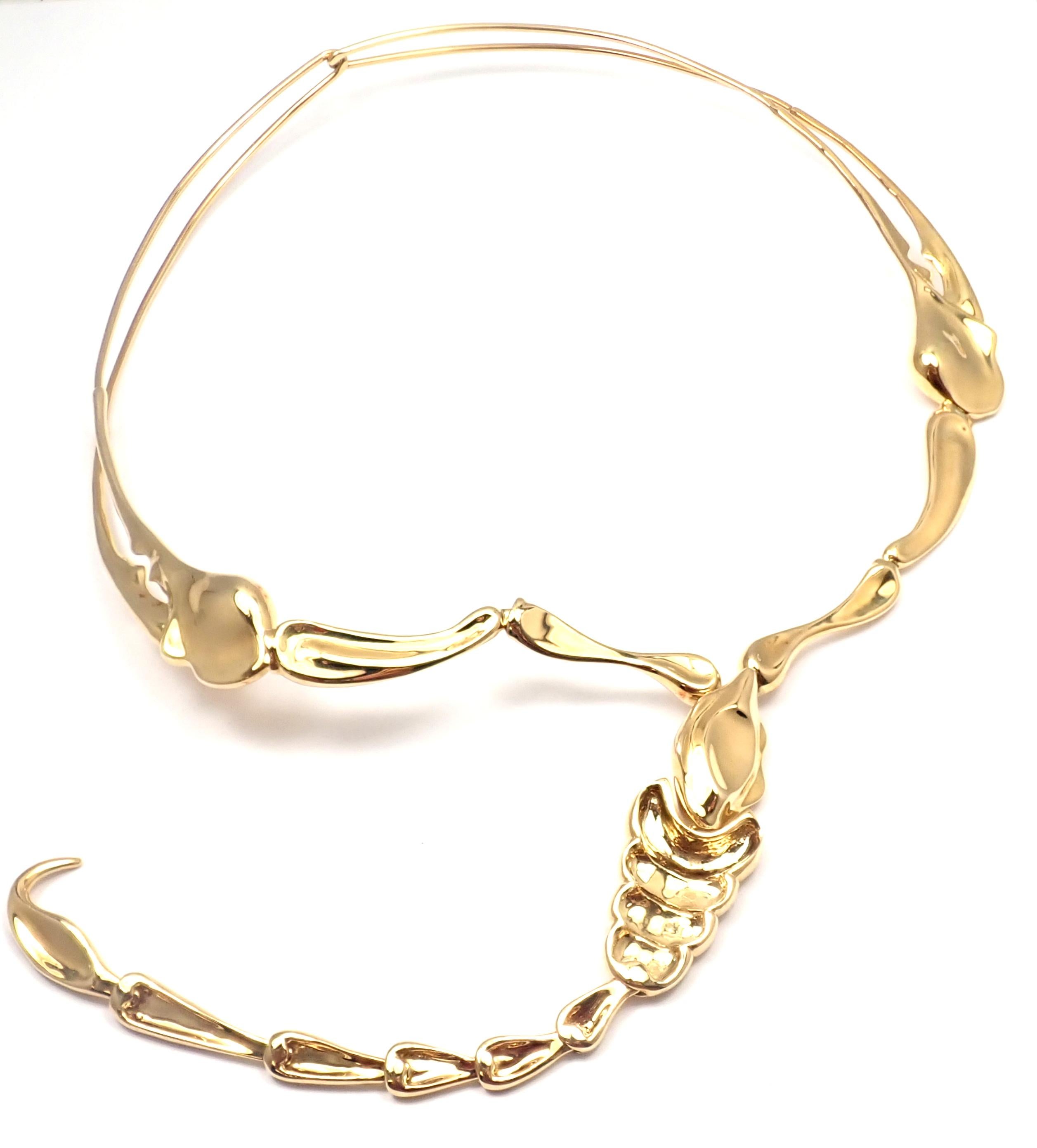 Tiffany & Co. Elsa Peretti Großer Skorpion Gelbgold Halskette im Zustand „Hervorragend“ in Holland, PA