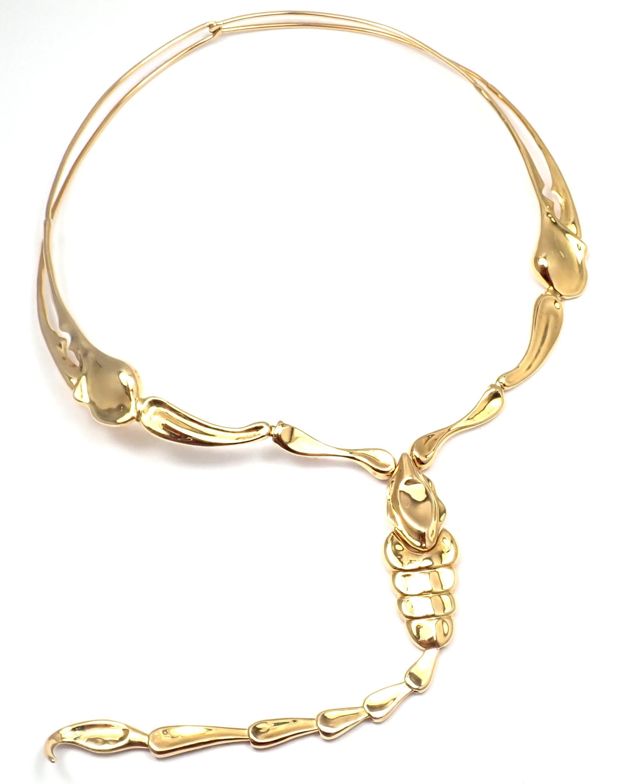 Tiffany & Co. Elsa Peretti Großer Skorpion Gelbgold Halskette 1