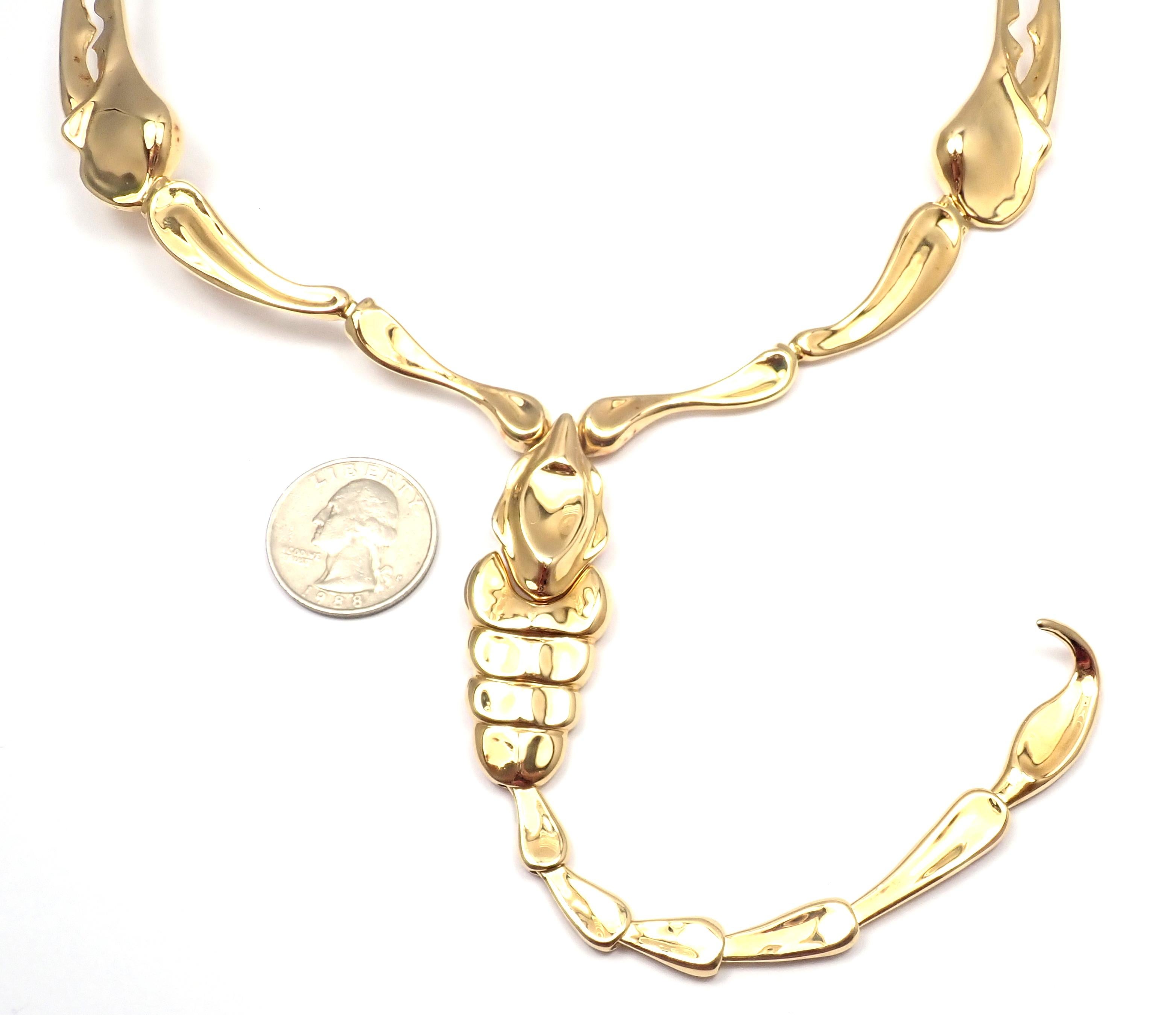 Tiffany & Co. Elsa Peretti Großer Skorpion Gelbgold Halskette 3