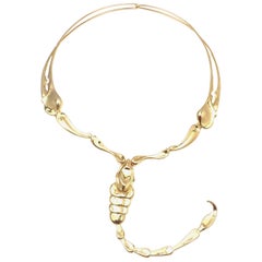 Tiffany & Co. Elsa Peretti Collier grand scorpion en or jaune