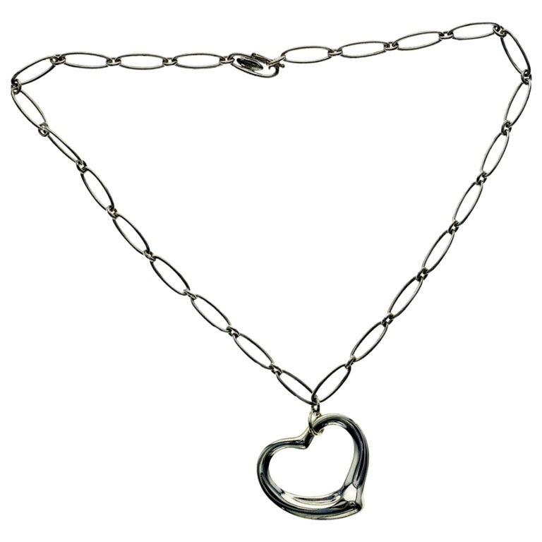 Tiffany & Co. Elsa Peretti Large Open Heart Pendant Chain Necklace 18k –  The Jewelry Gallery of Oyster Bay
