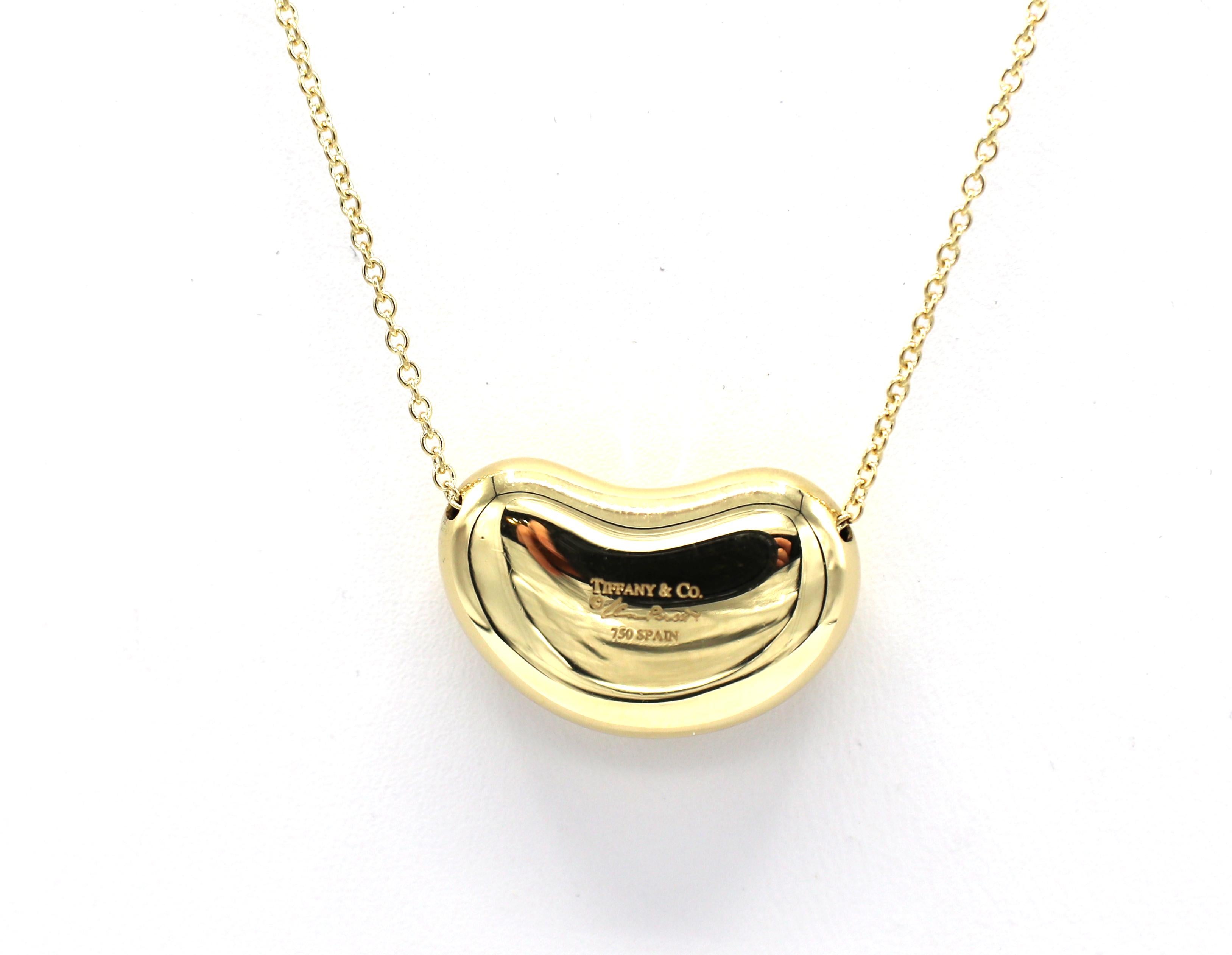 elsa peretti gold bean necklace