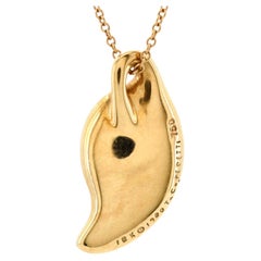 Tiffany & Co. Elsa Peretti Leaf Pendant Necklace 18K Yellow Gold